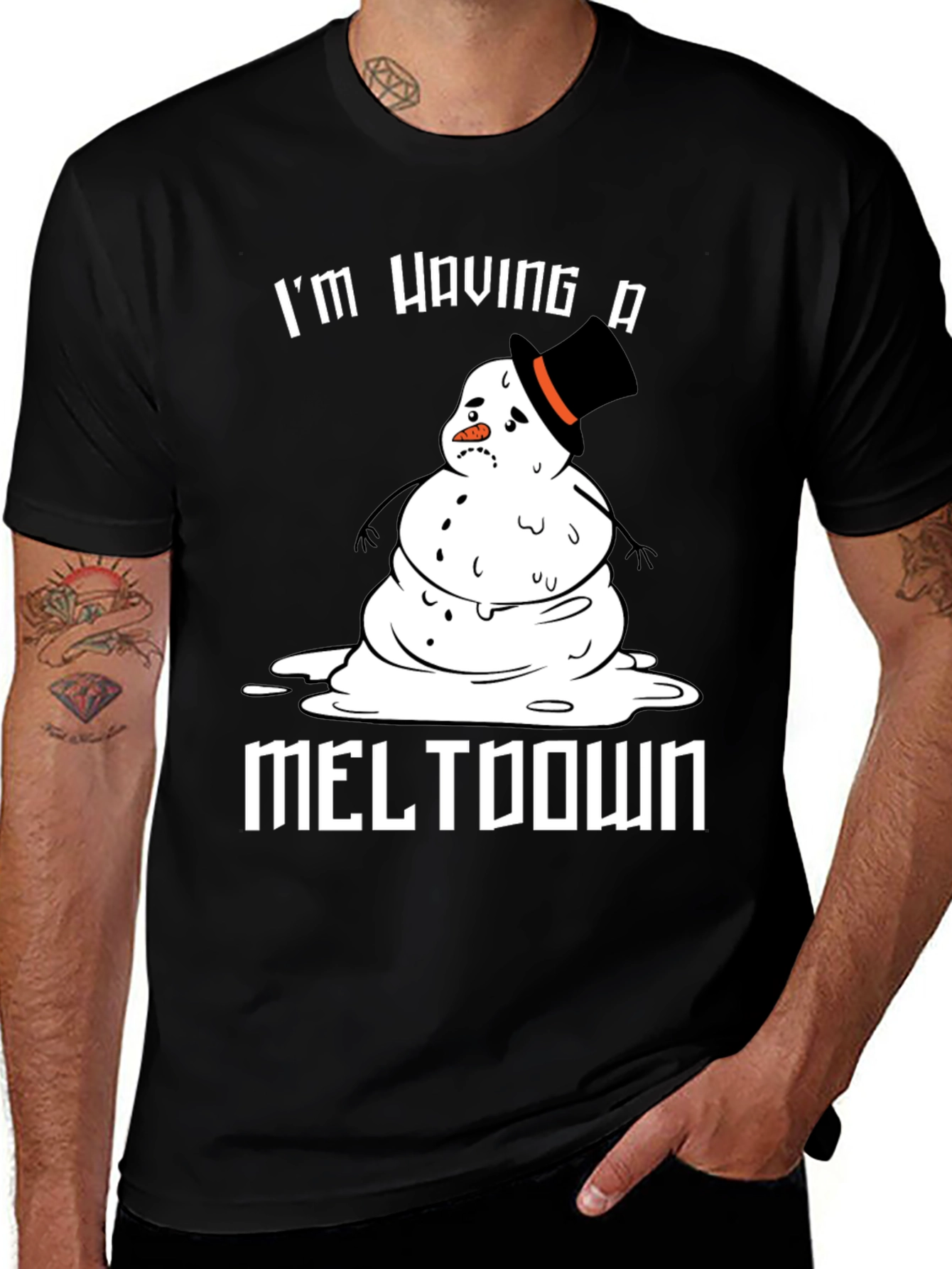 Variant 23 of Funny Meltdown Snowman Graphic Tee
