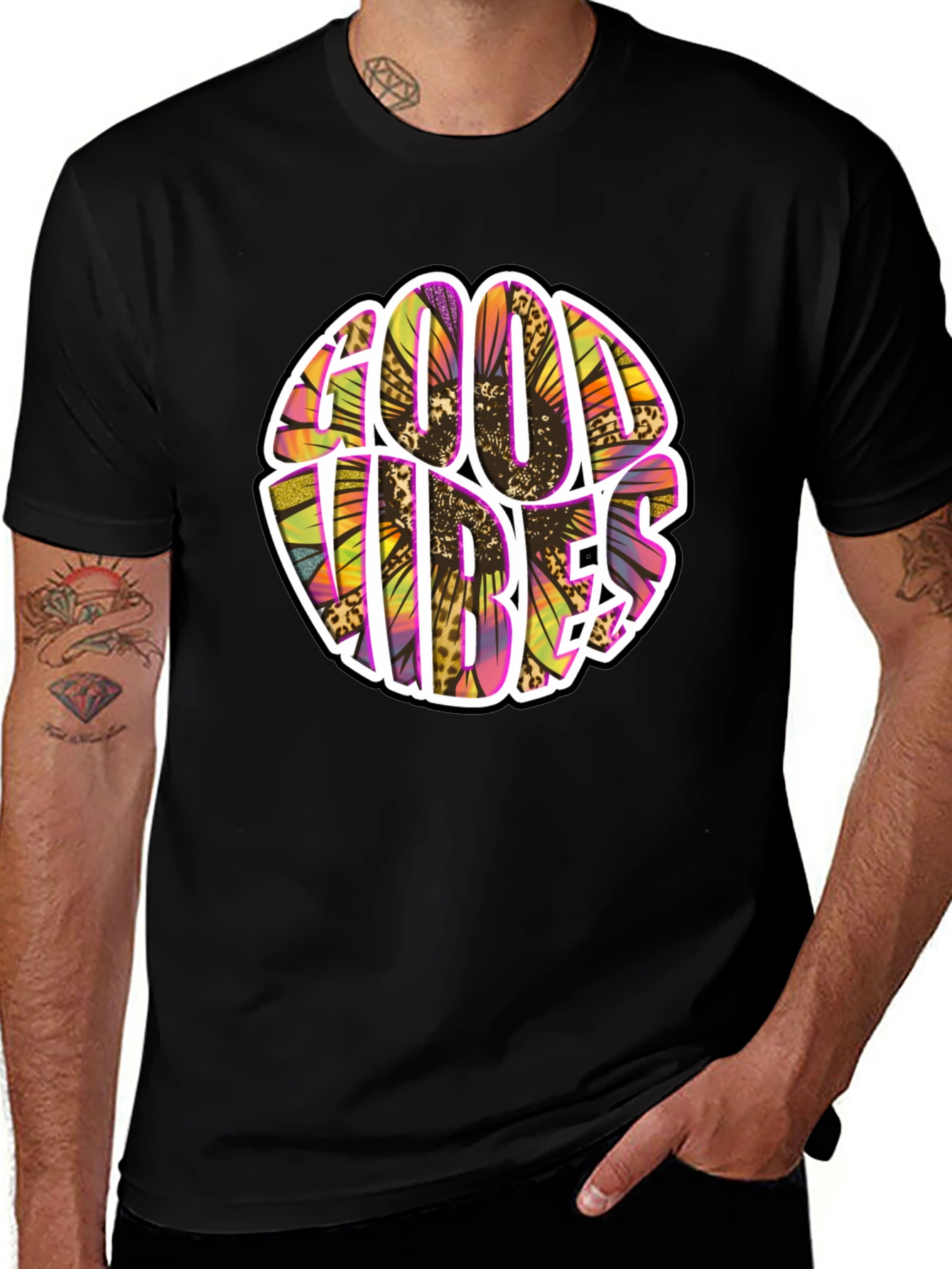 Variant 22 of Good Vibes Graphic Tee - Colorful Print