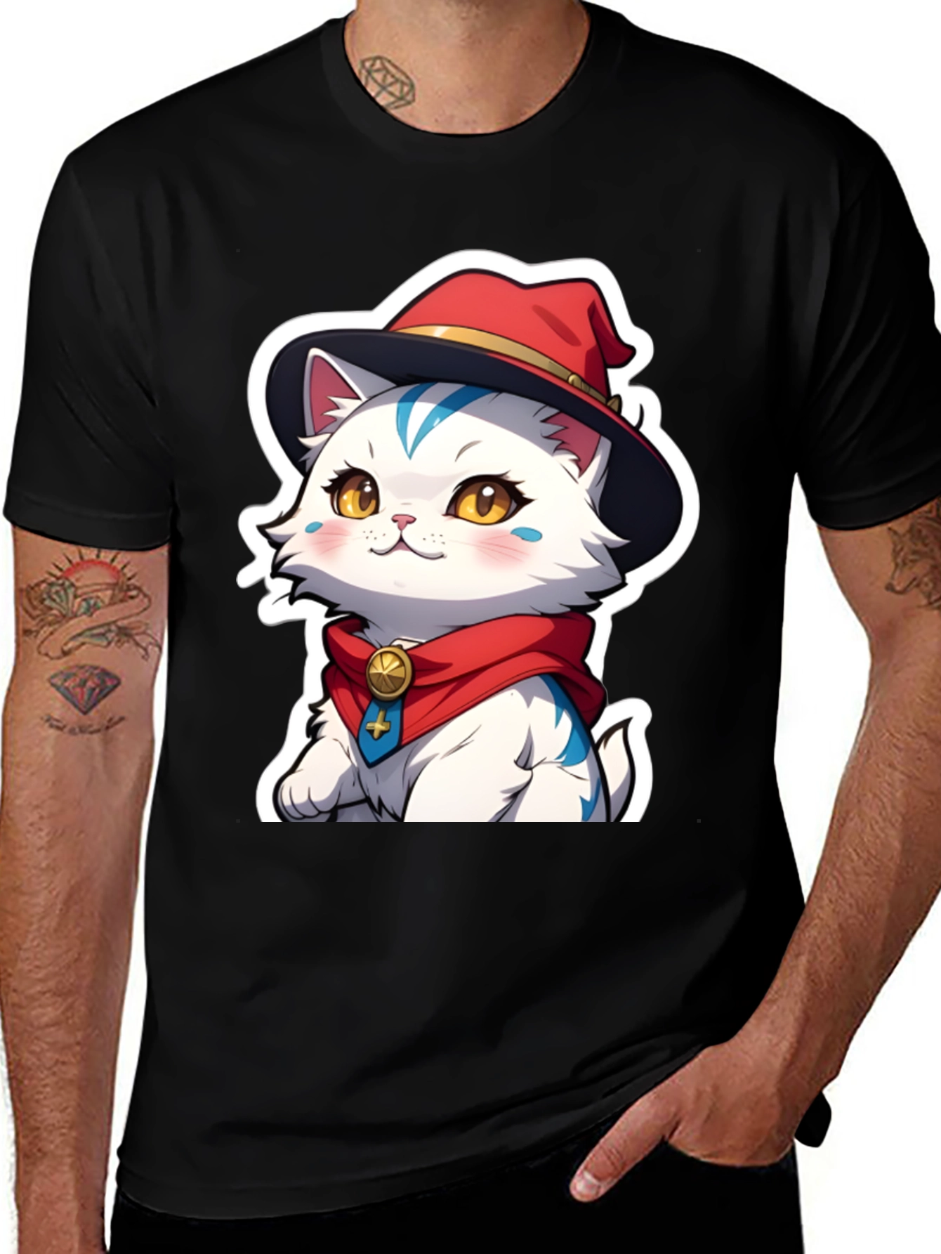 Variant 8 of Cute Anime Cat Graphic T-Shirt