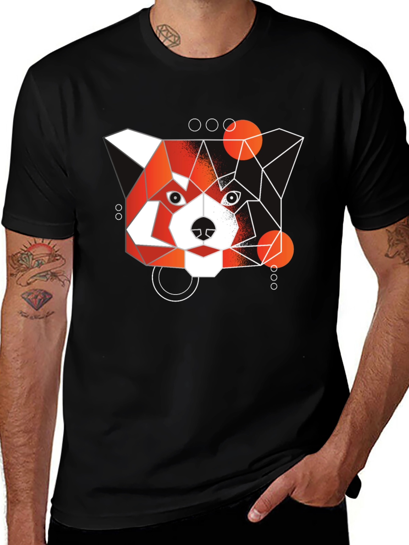 Variant 11 of Geometric Red Panda Graphic Tee