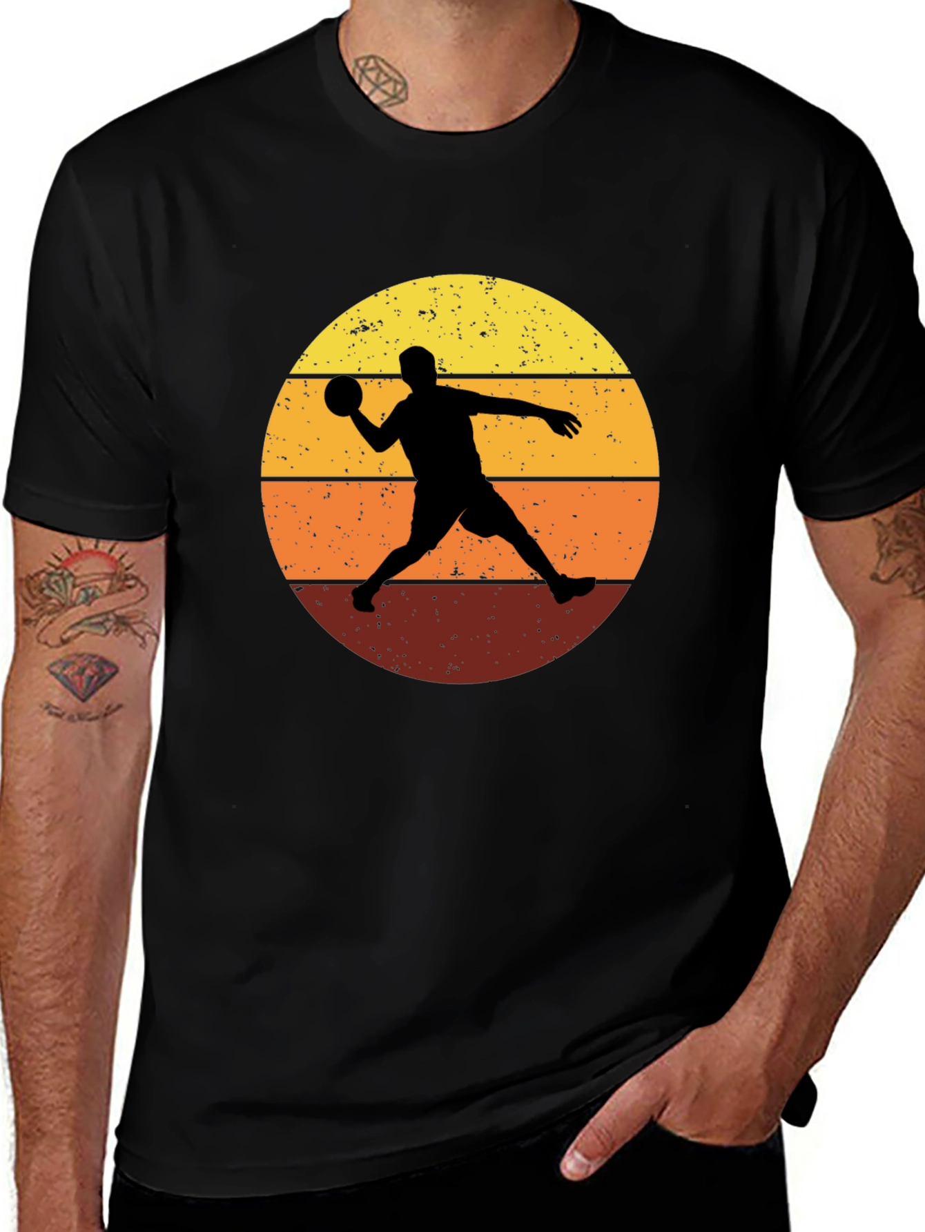 Variant 9 of Retro Handball Player Graphic Tee