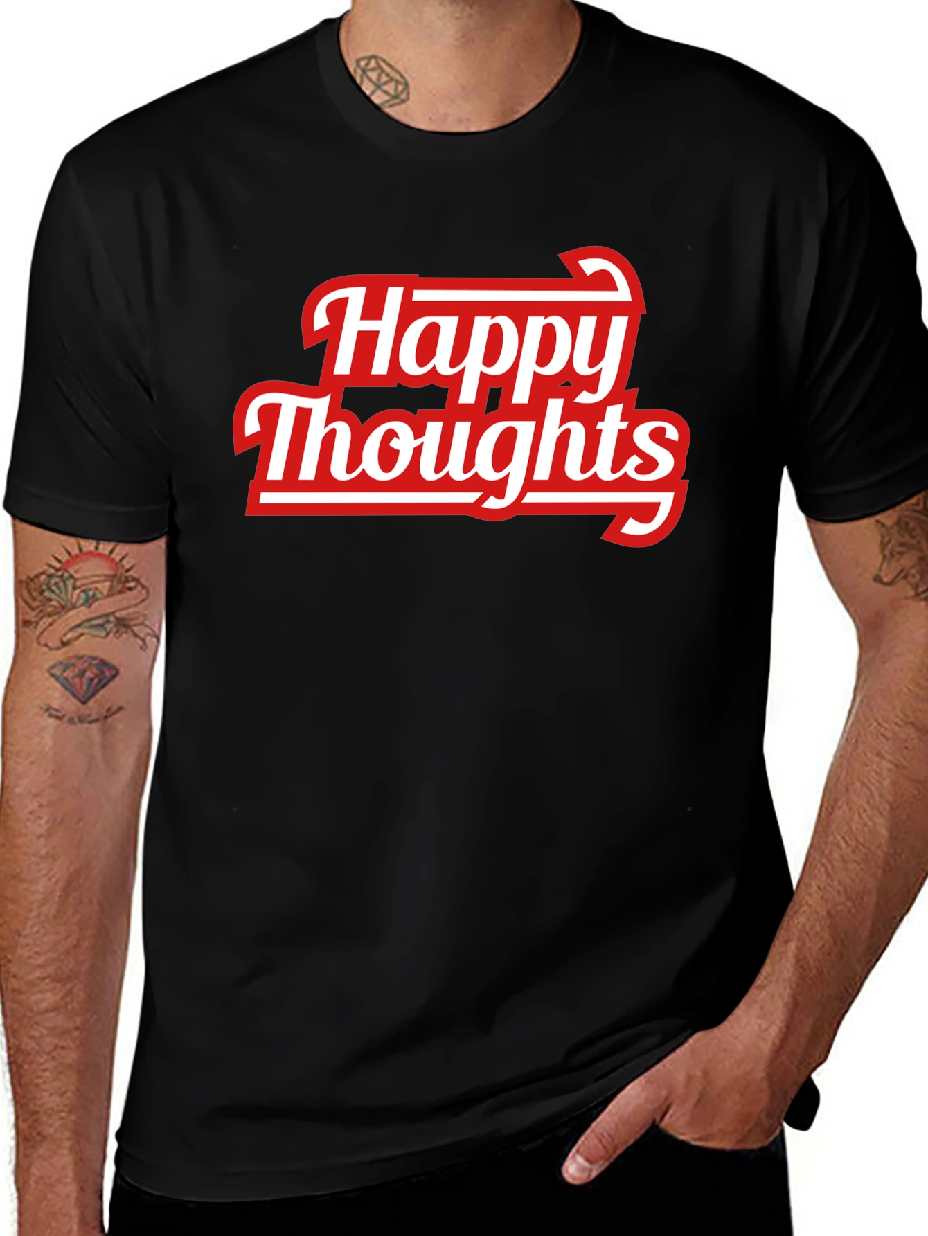 Variant 6 of Happy Thoughts Graphic T-Shirt - Black
