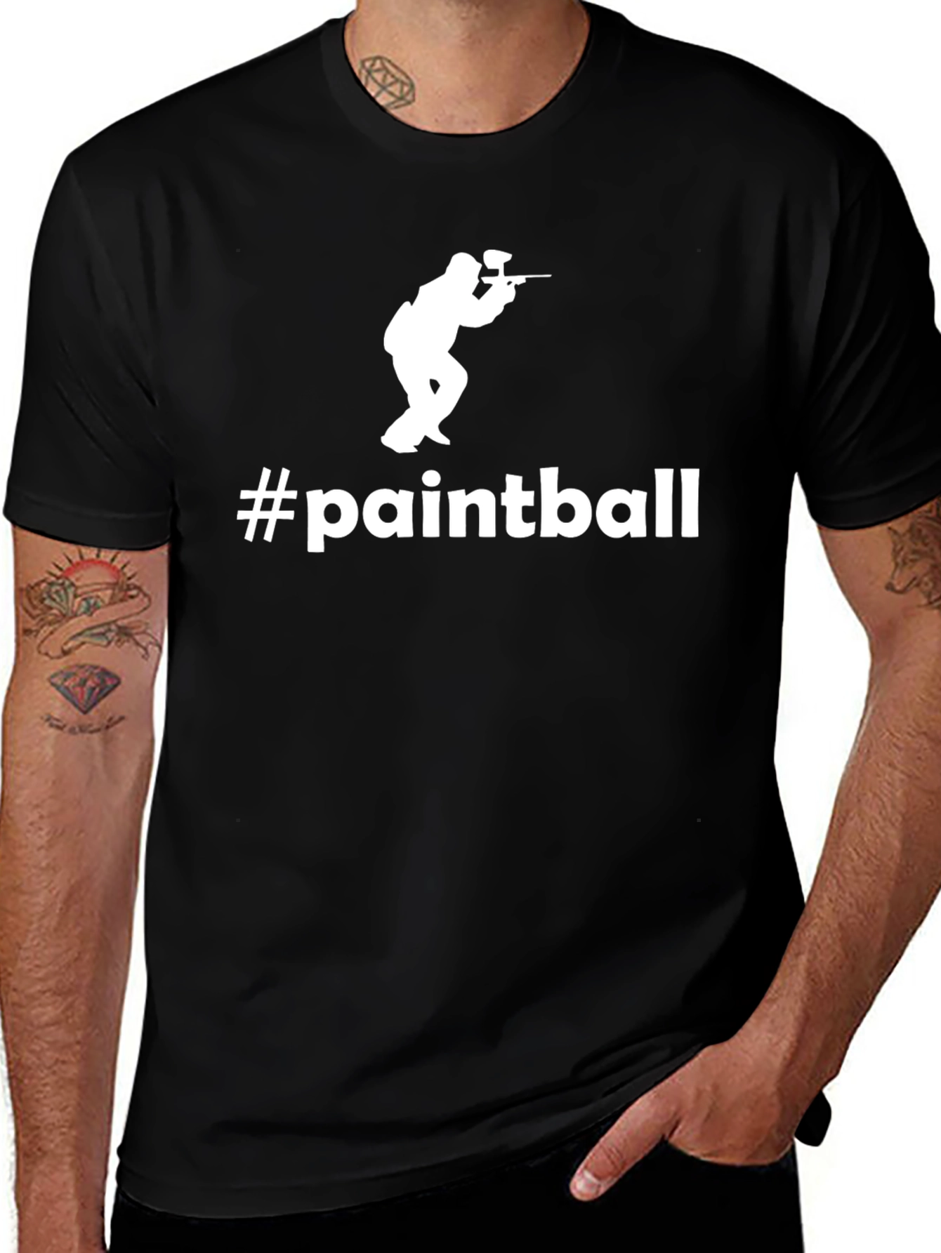 Variant 11 of Paintball T-Shirt - Black - Shooter Graphic