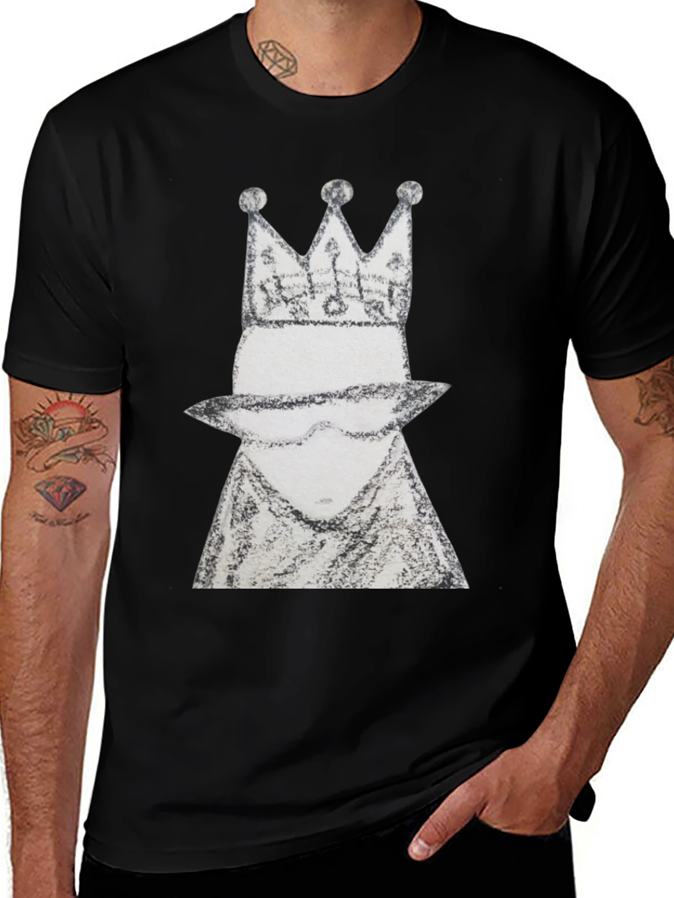 Variant 14 of King Crown Graphic Tee - Black Cotton Blend