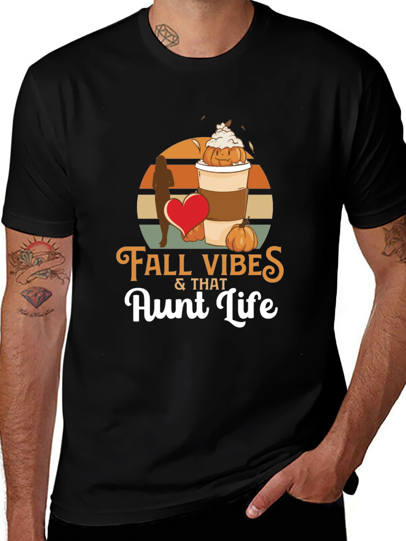 Fall Vibes Aunt Life T-Shirt - Autumn Pumpkin Spice