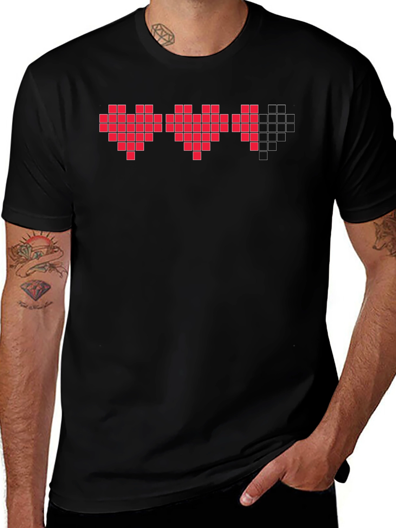 Variant 5 of Pixel Heart T-Shirt - Gamer Life Points
