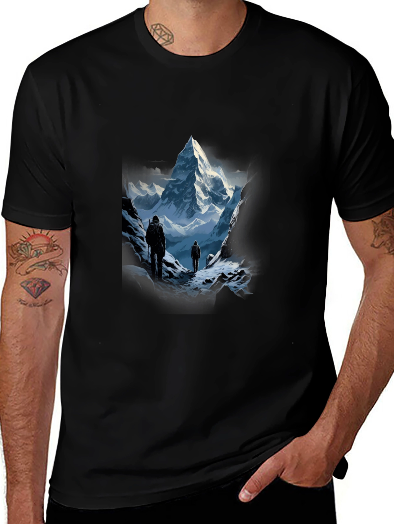 Variant 22 of Mountain Adventure Graphic Tee - Black