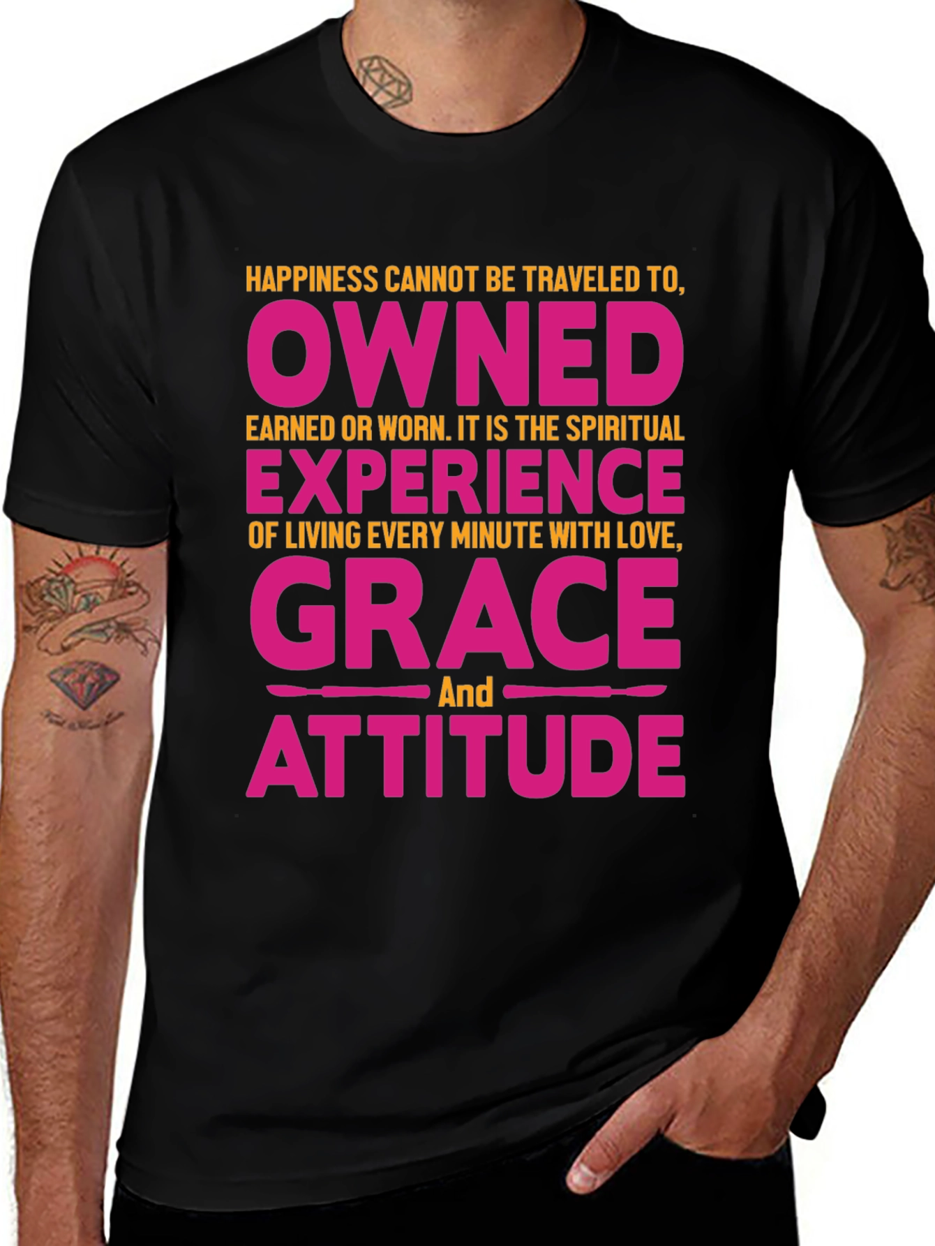 Variant 8 of Happiness Owned Grace Attitude Graphic Tee