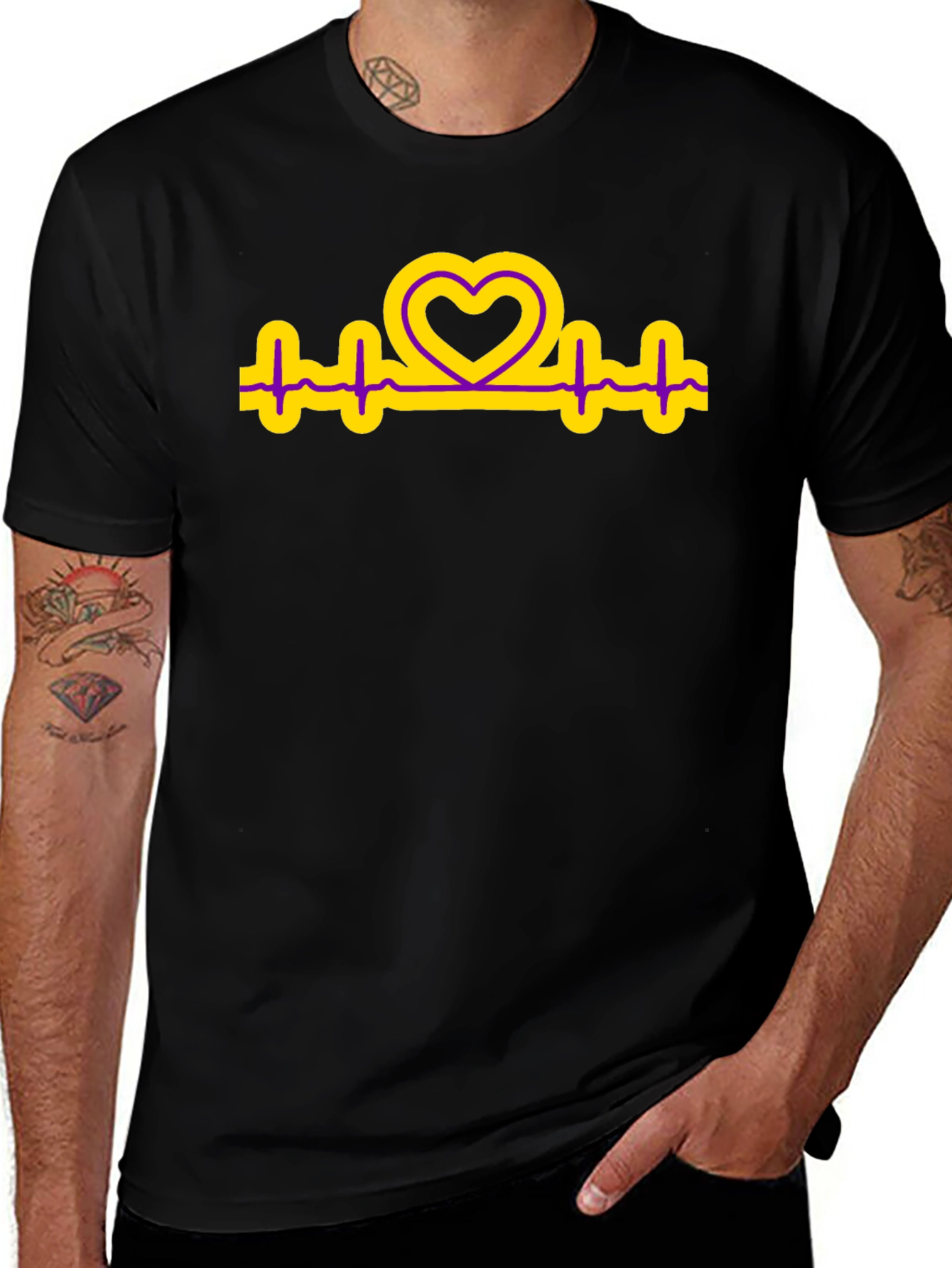 Variant 27 of Heartbeat Graphic Tee - Black Casual T-Shirt