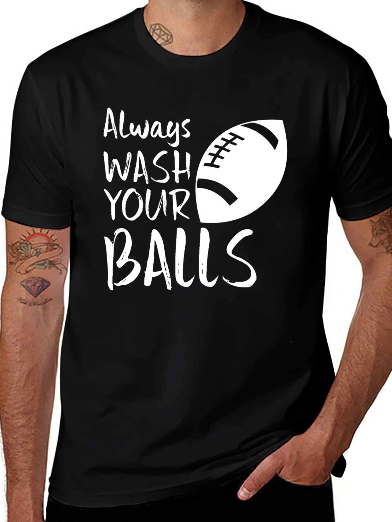 Variant 14 of Always Wash Your Balls Funny Graphic T-Shirt