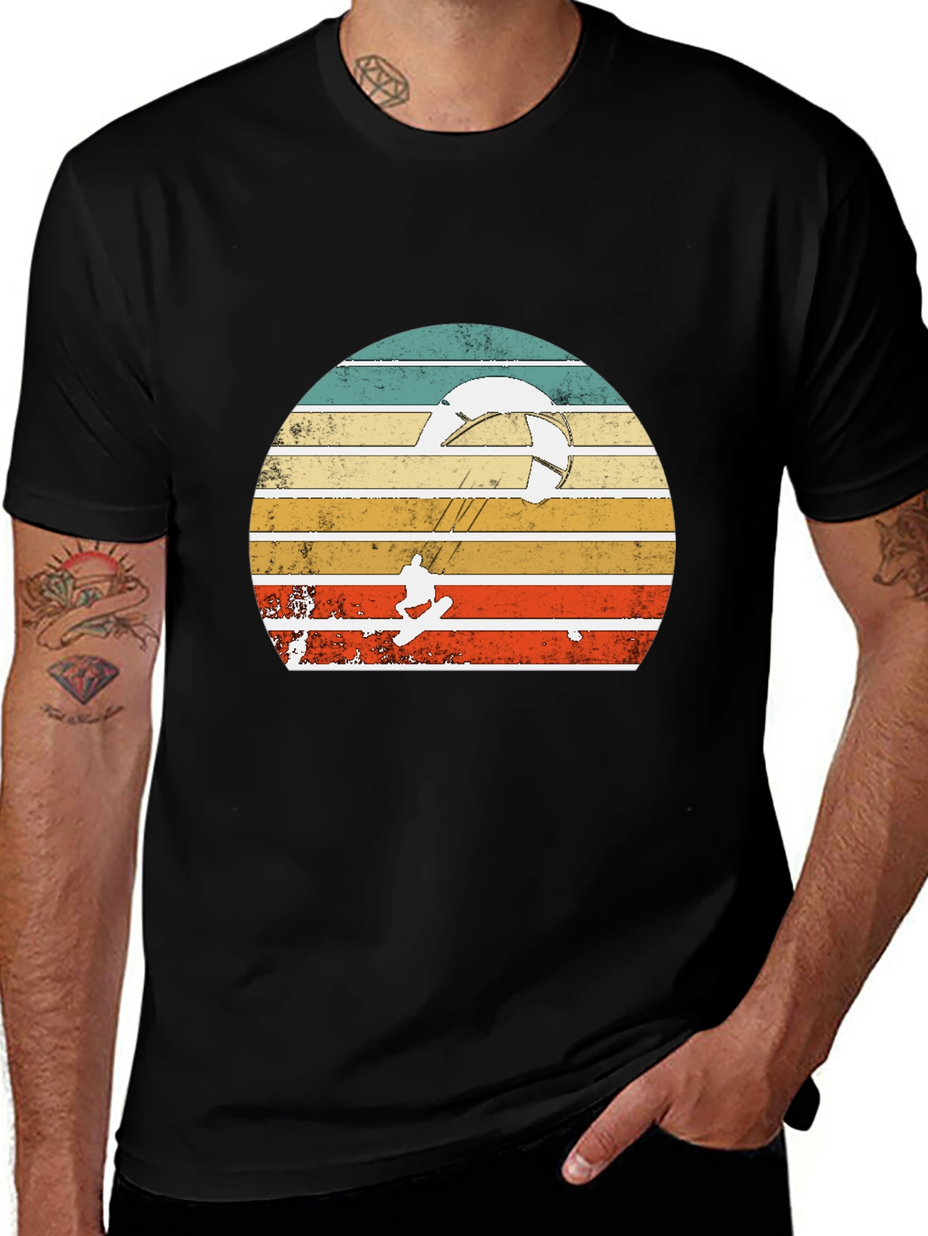 Variant 21 of Retro Kitesurfing Graphic Tee