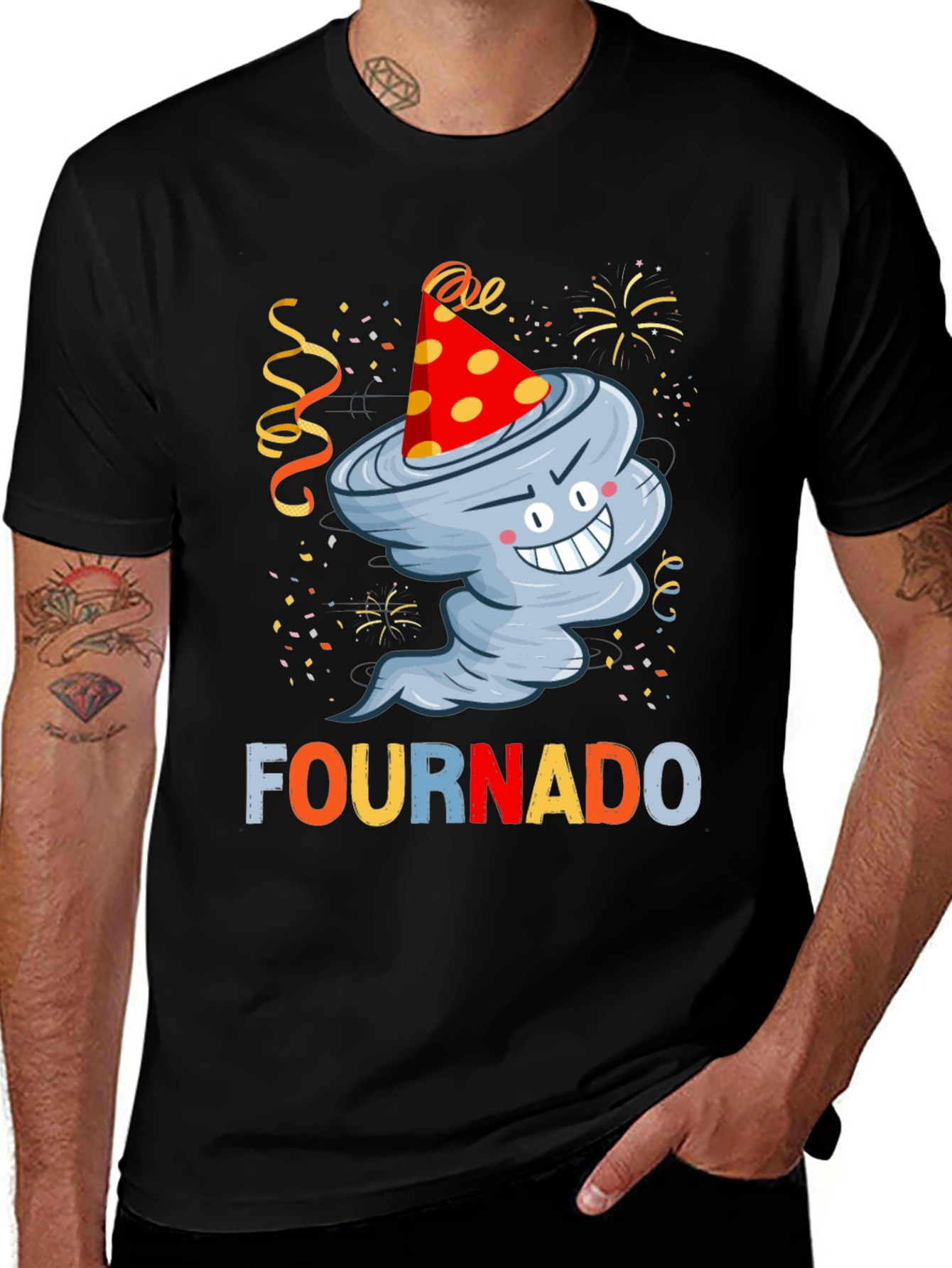 Variant 29 of Fournado 4th Birthday Tornado T-Shirt