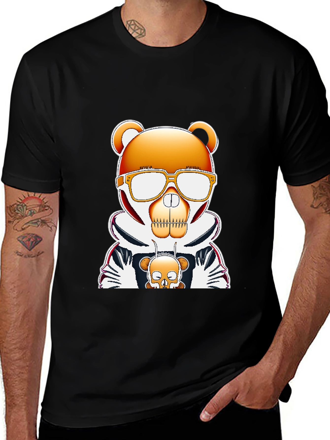 Variant 16 of Graphic T-Shirt: Bear Skull Design