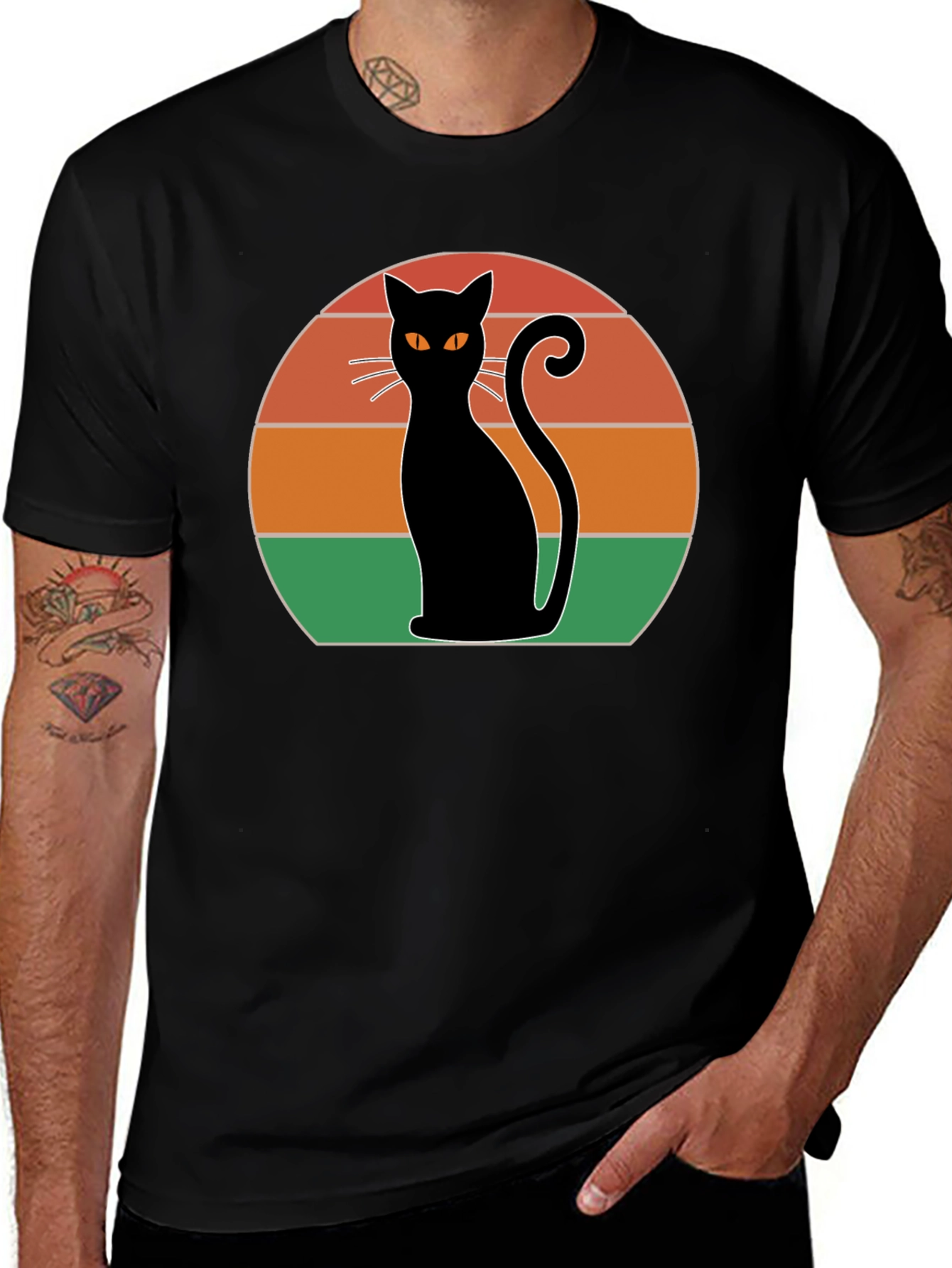 Variant 23 of Retro Black Cat Halloween T-Shirt
