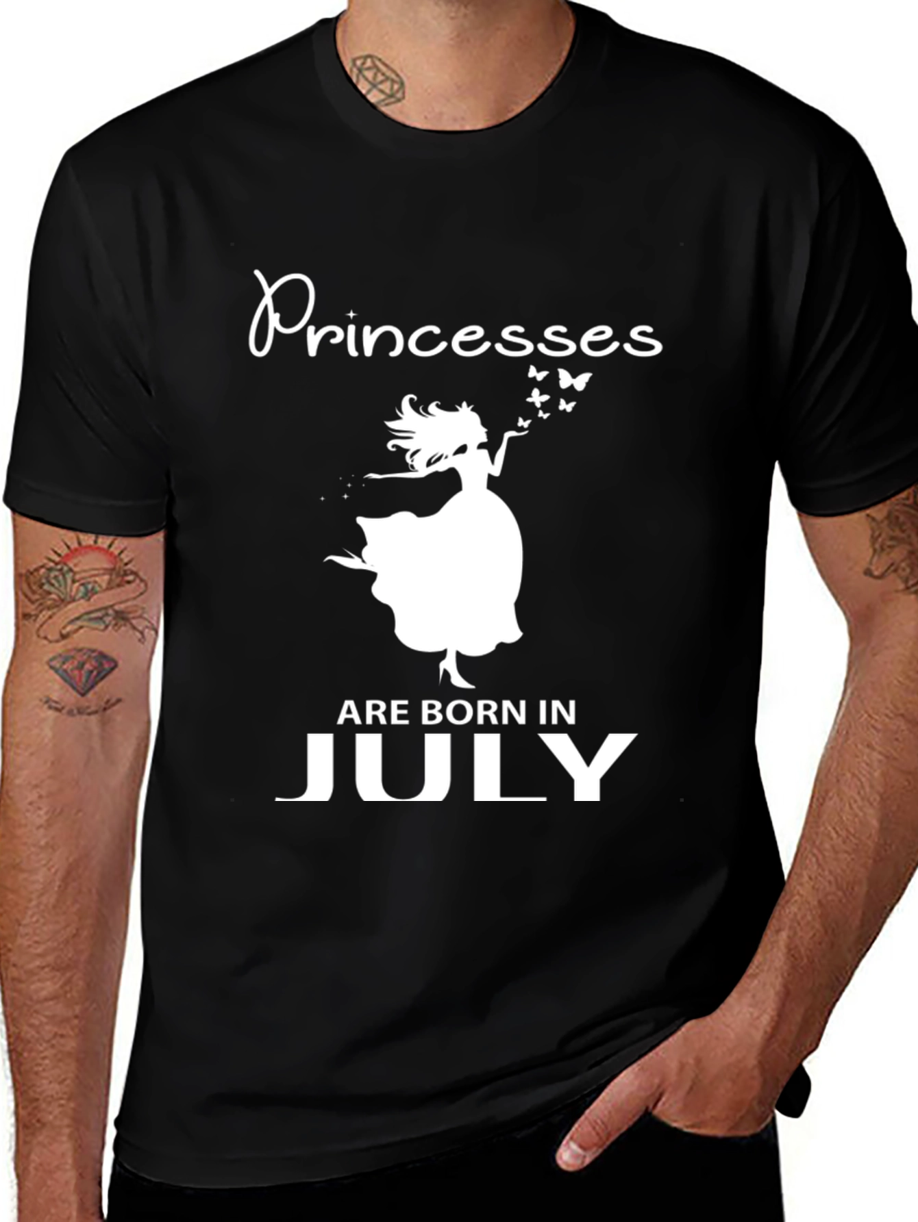 Variant 21 of Princesses Are Born in July Black T-Shirt
