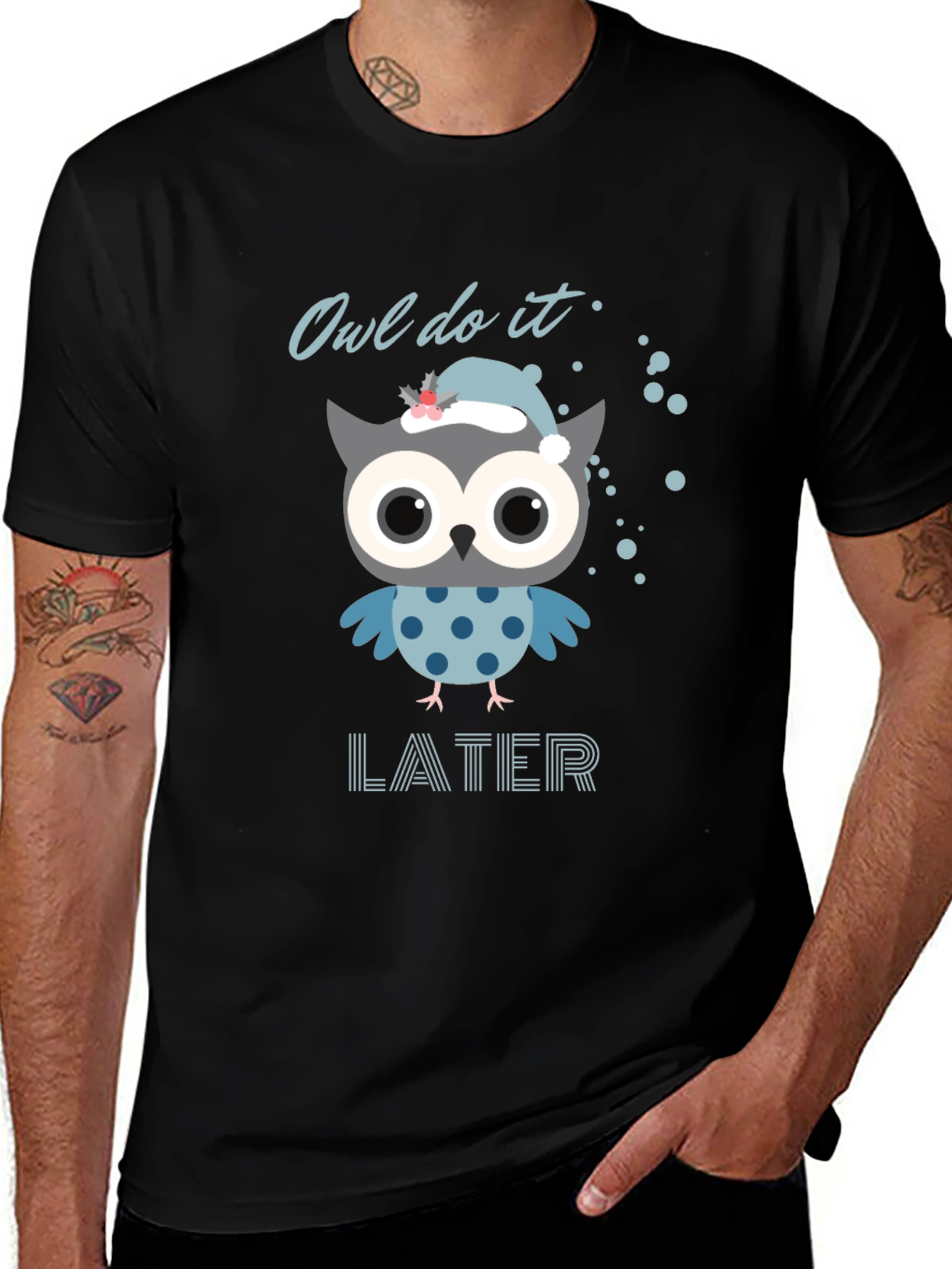 Variant 28 of Owl Do It Later T-Shirt - Funny Graphic Tee