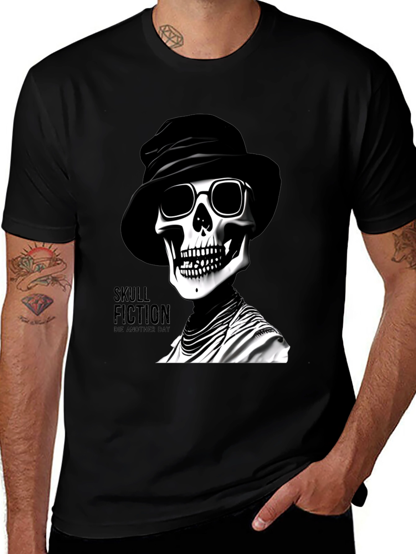 Skull Fiction Black T-Shirt