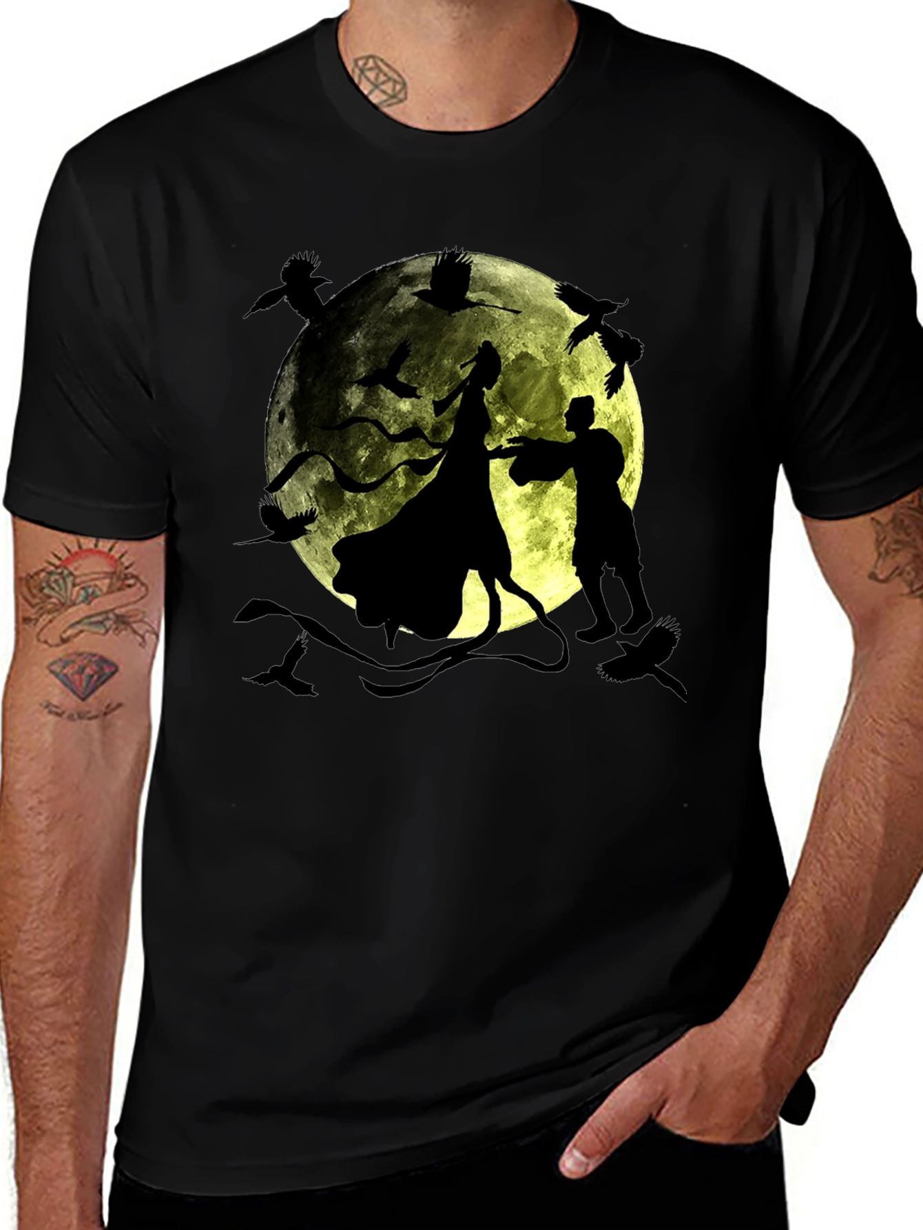 Variant 21 of Silhouette Moon Dance T-Shirt, Crow Graphic Tee