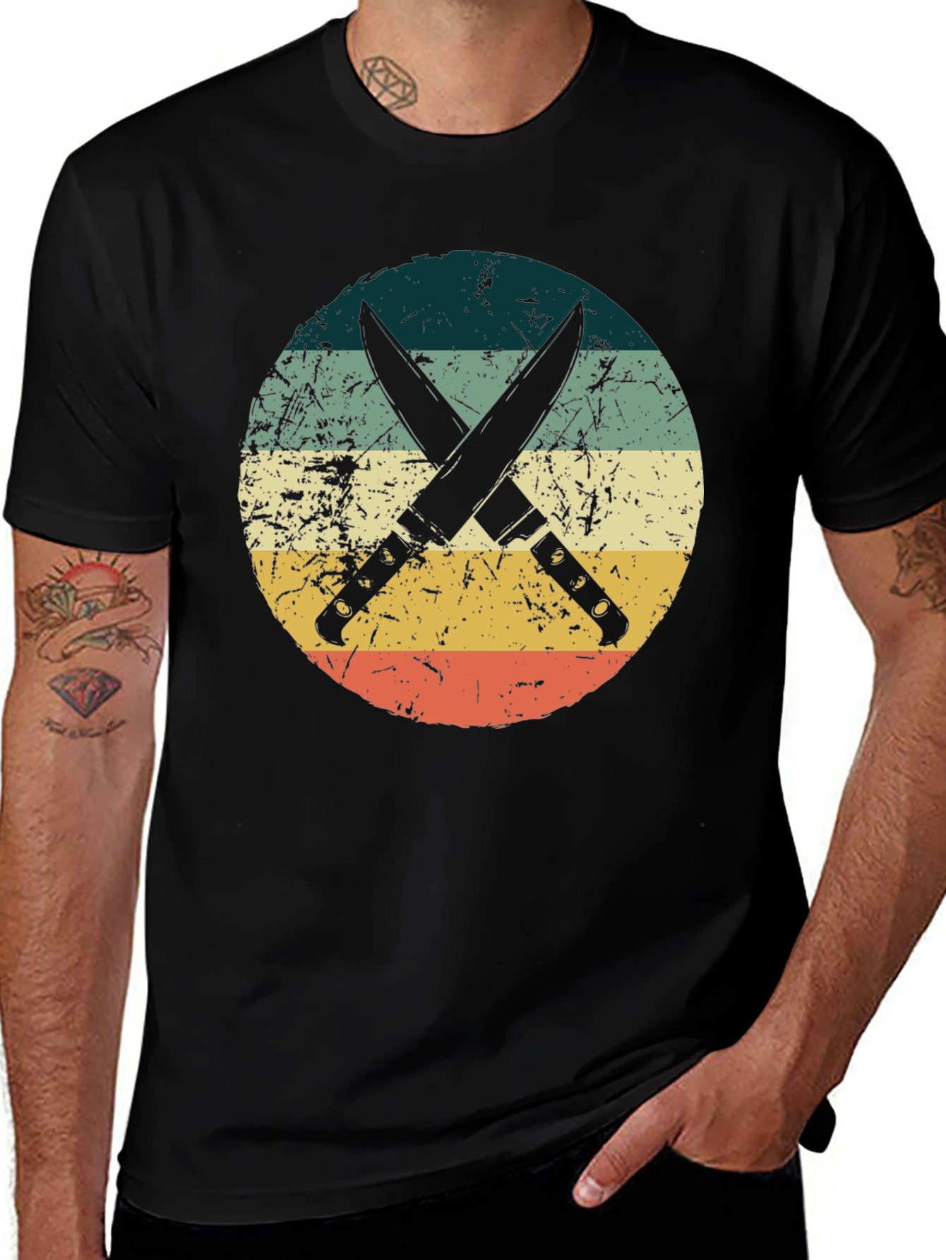 Variant 24 of Vintage Crossed Knives T-Shirt - Retro Chef Tee