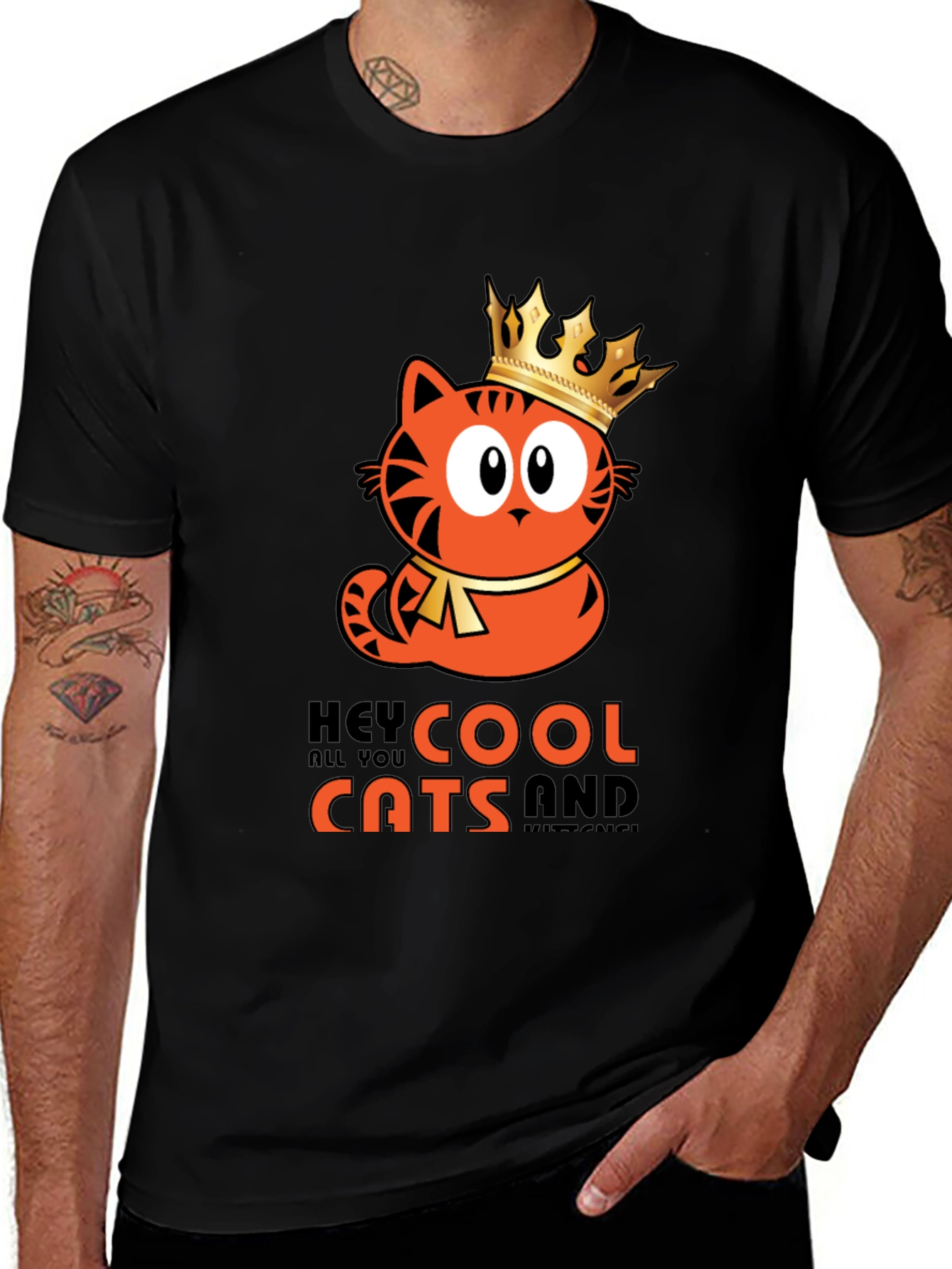 Variant 27 of Cool Cats Graphic Tee - Unisex Black T-Shirt
