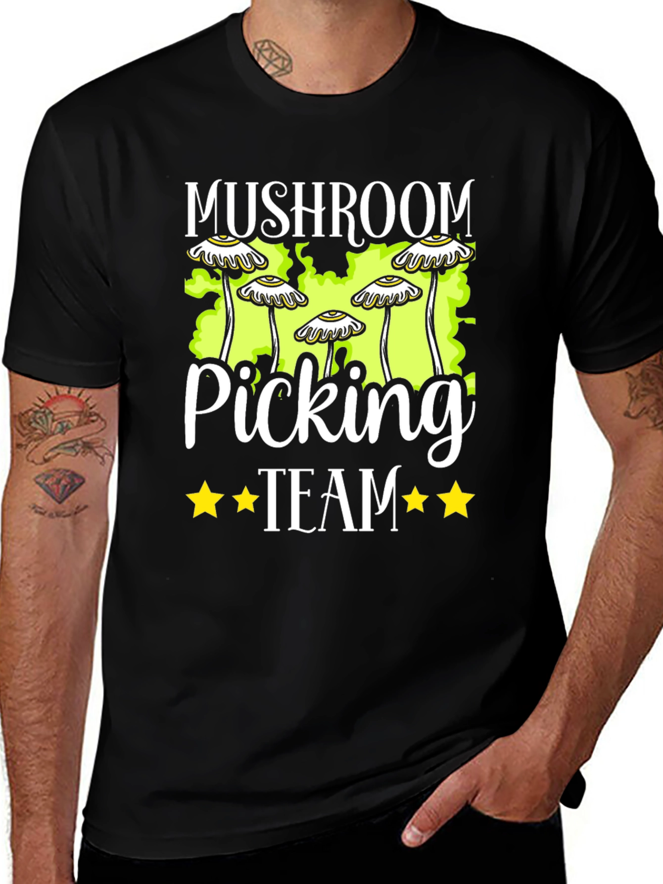 Mushroom Picking Team Graphic T-Shirt