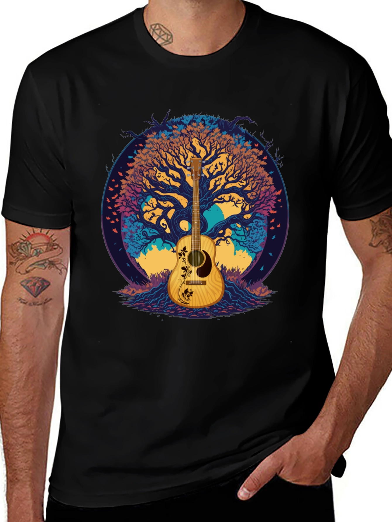 Variant 21 of Guitar Tree Graphic Tee - Music Lover's T-Shirt