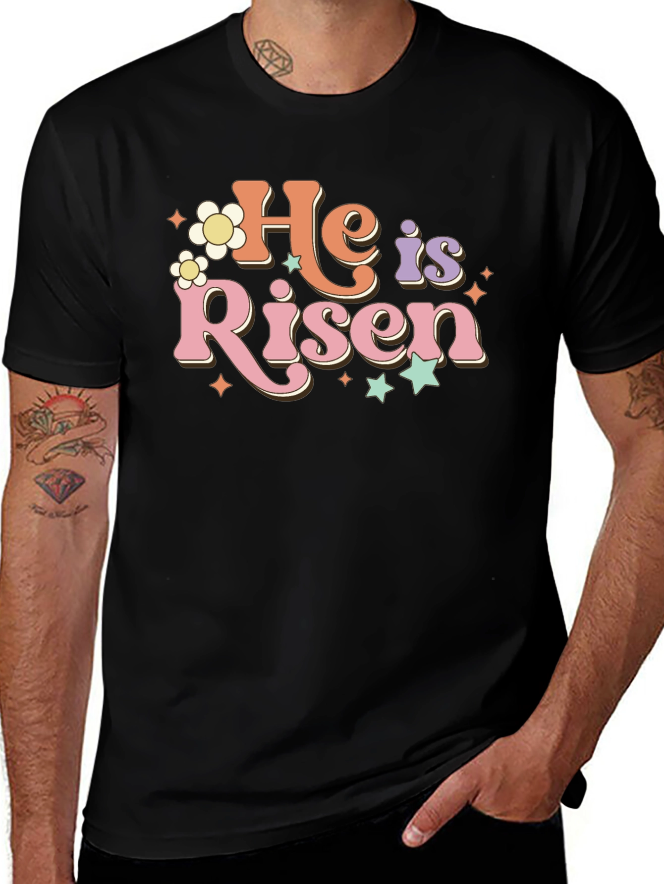He is Risen Retro Graphic T-Shirt