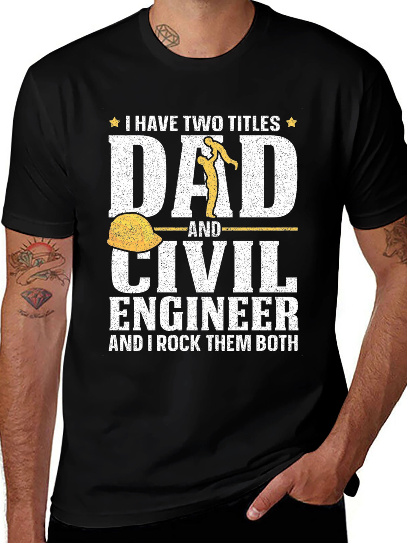 Dad Civil Engineer T-Shirt - Two Titles, One Awesome Shirt!