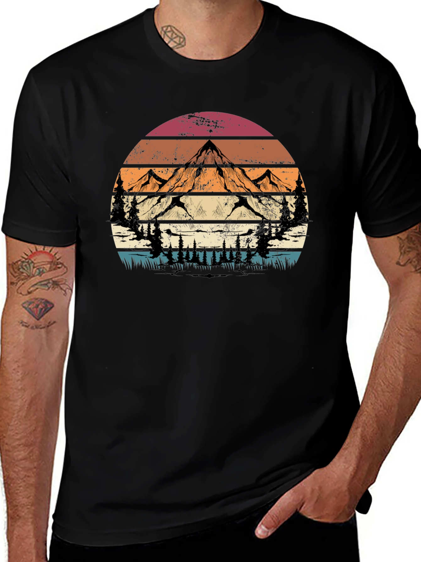 Retro Mountain Graphic Tee - Adventure Style