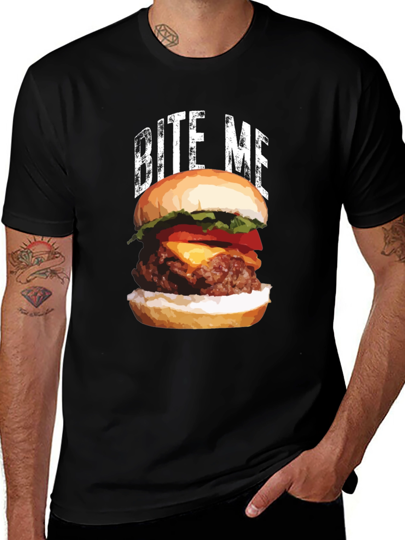 Variant 12 of Bite Me Burger T-Shirt - Foodie Apparel