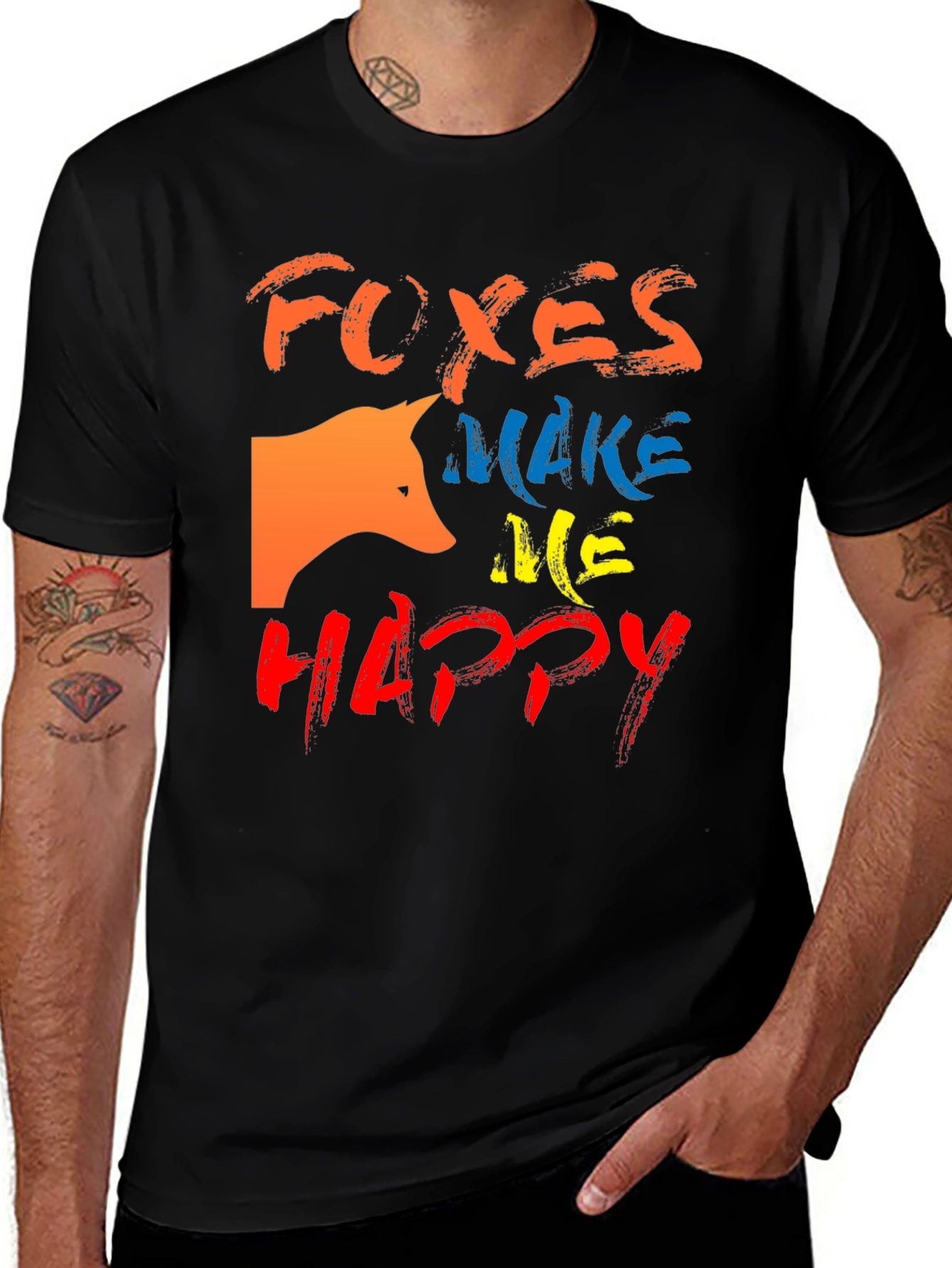 Variant 17 of Foxes Make Me Happy Graphic T-Shirt