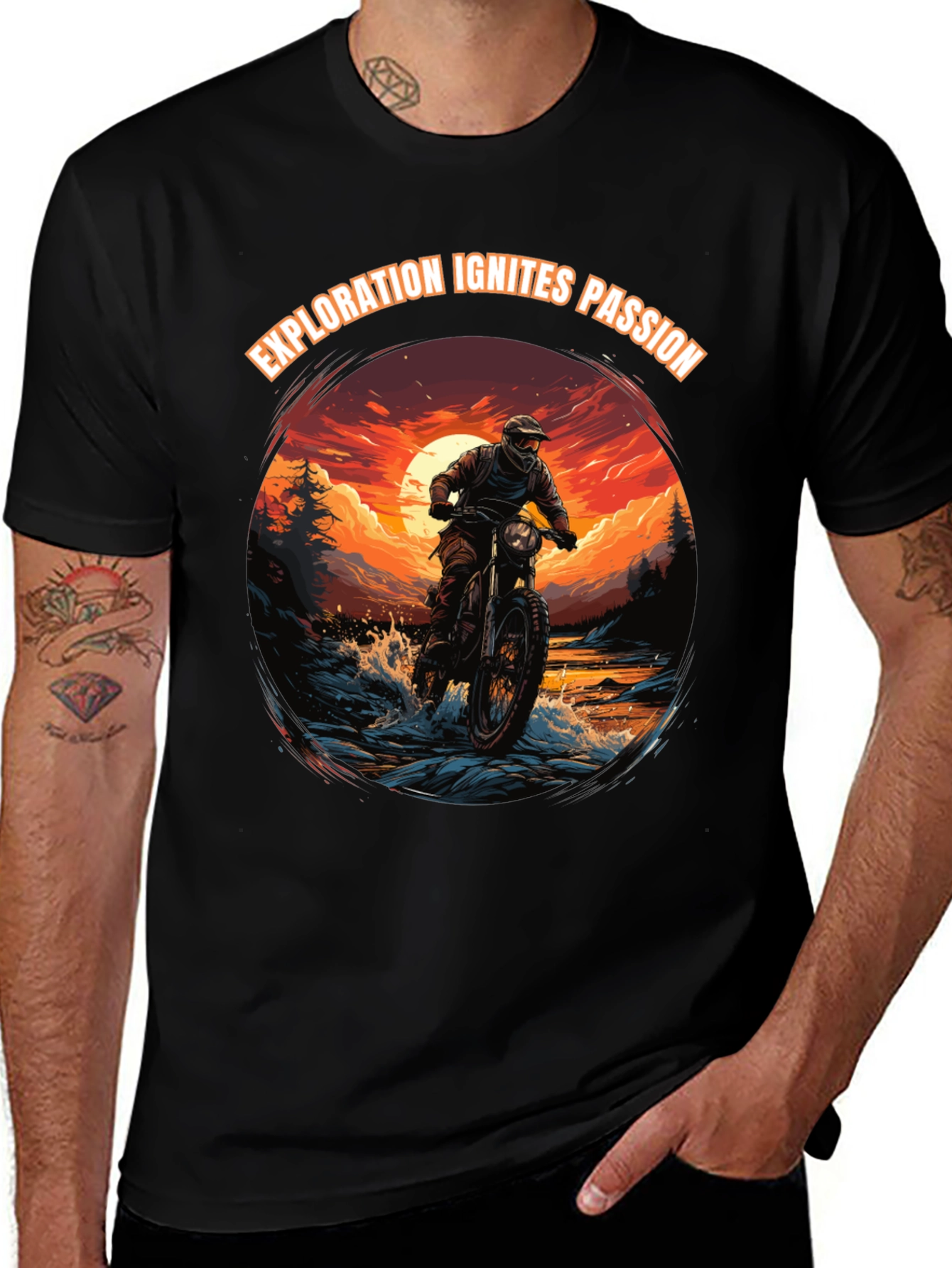 Variant 5 of Adventure Rider Graphic Tee - Exploration Ignites Passion