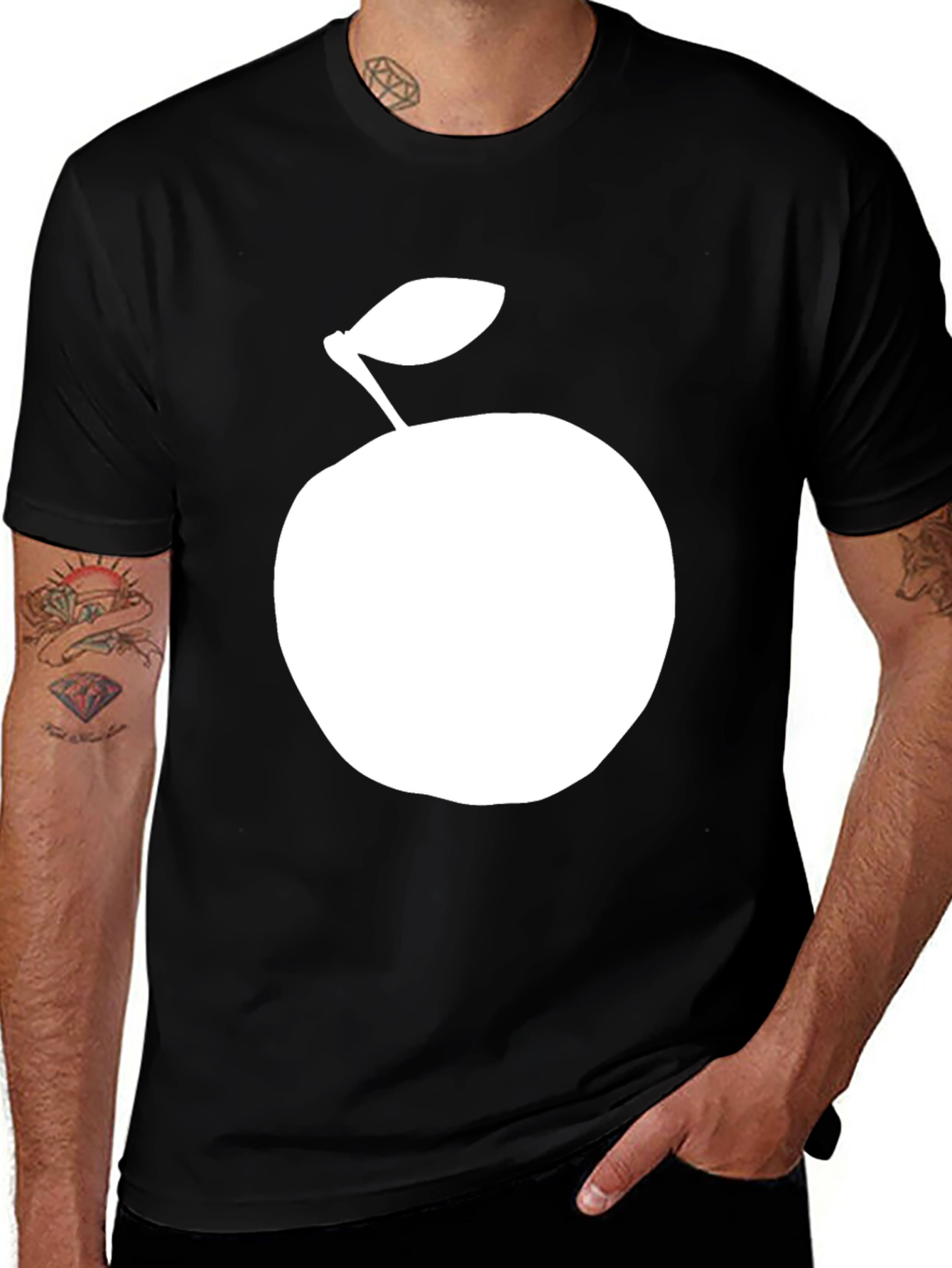 Variant 2 of Apple Graphic Black T-Shirt - Stylish and Comfortable