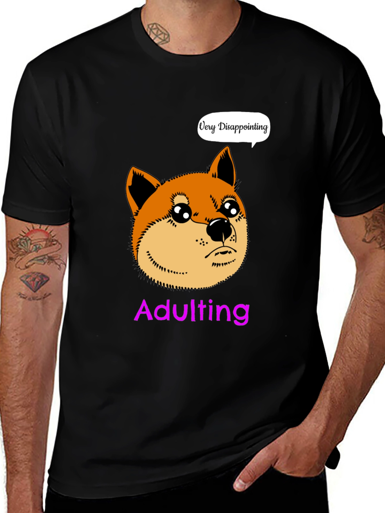 Adulting Disappointment Doge Meme Graphic T-Shirt