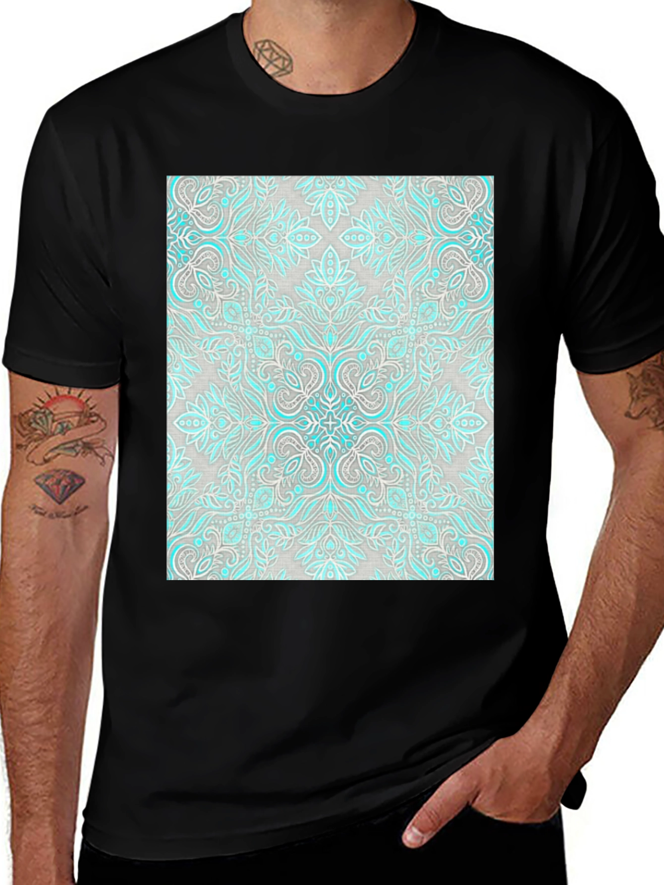 Variant 19 of Patterned Graphic Tee - Black Casual Shirt