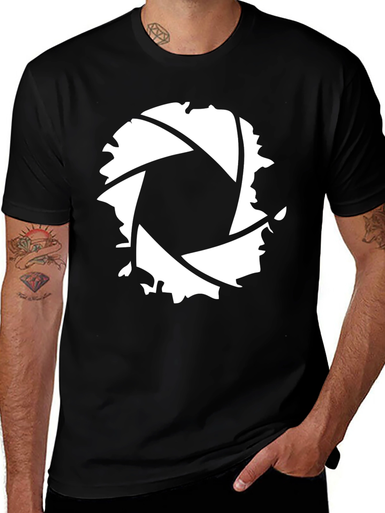 Abstract Aperture Black T-Shirt