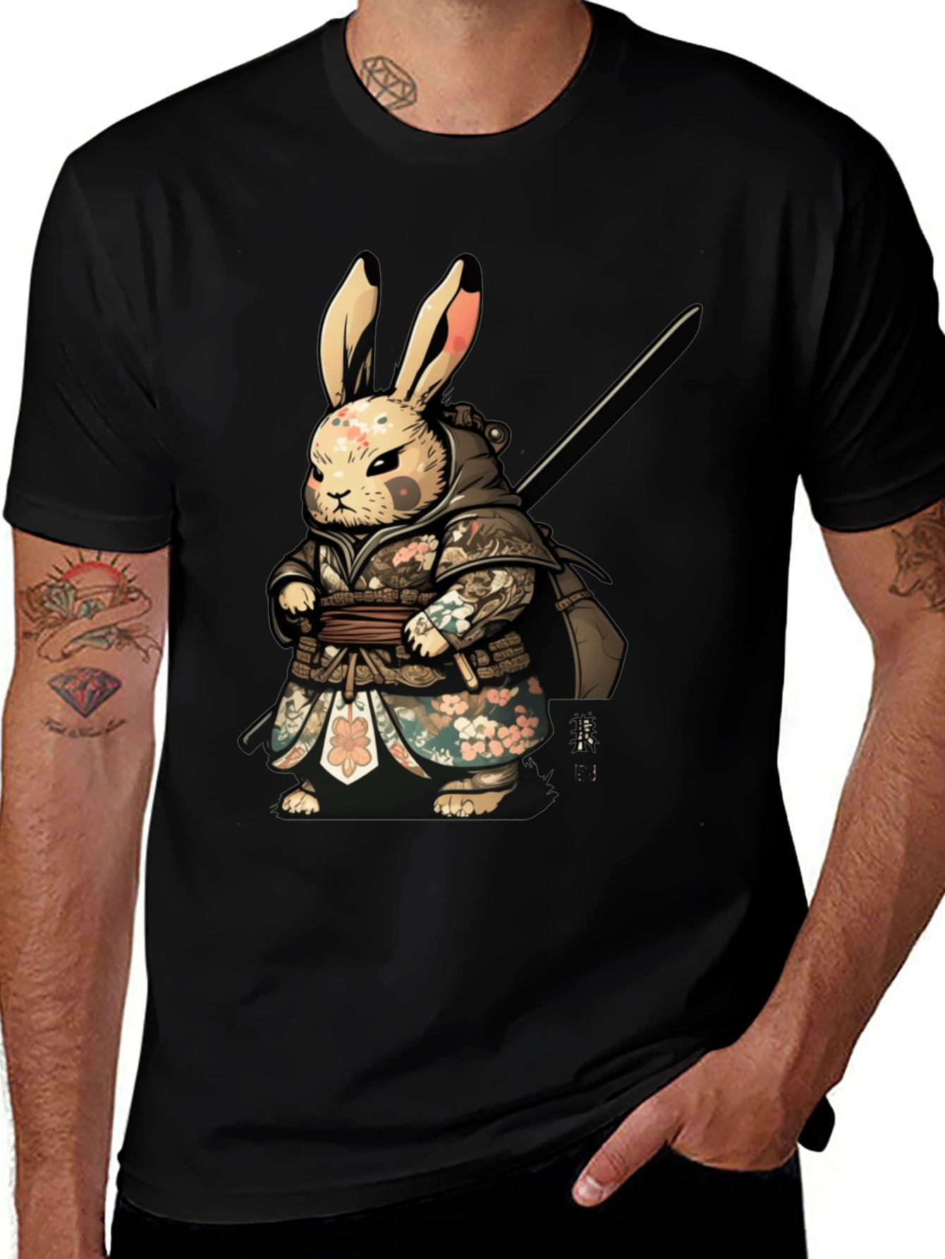 Variant 5 of Samurai Rabbit Graphic Tee - Unique Design