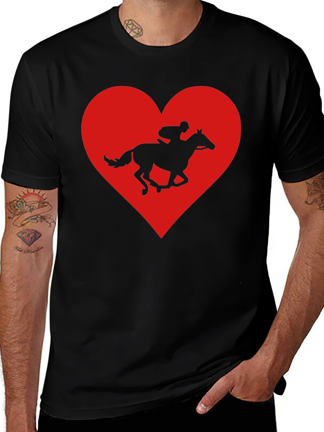 Horse Racing Heart Graphic Tee