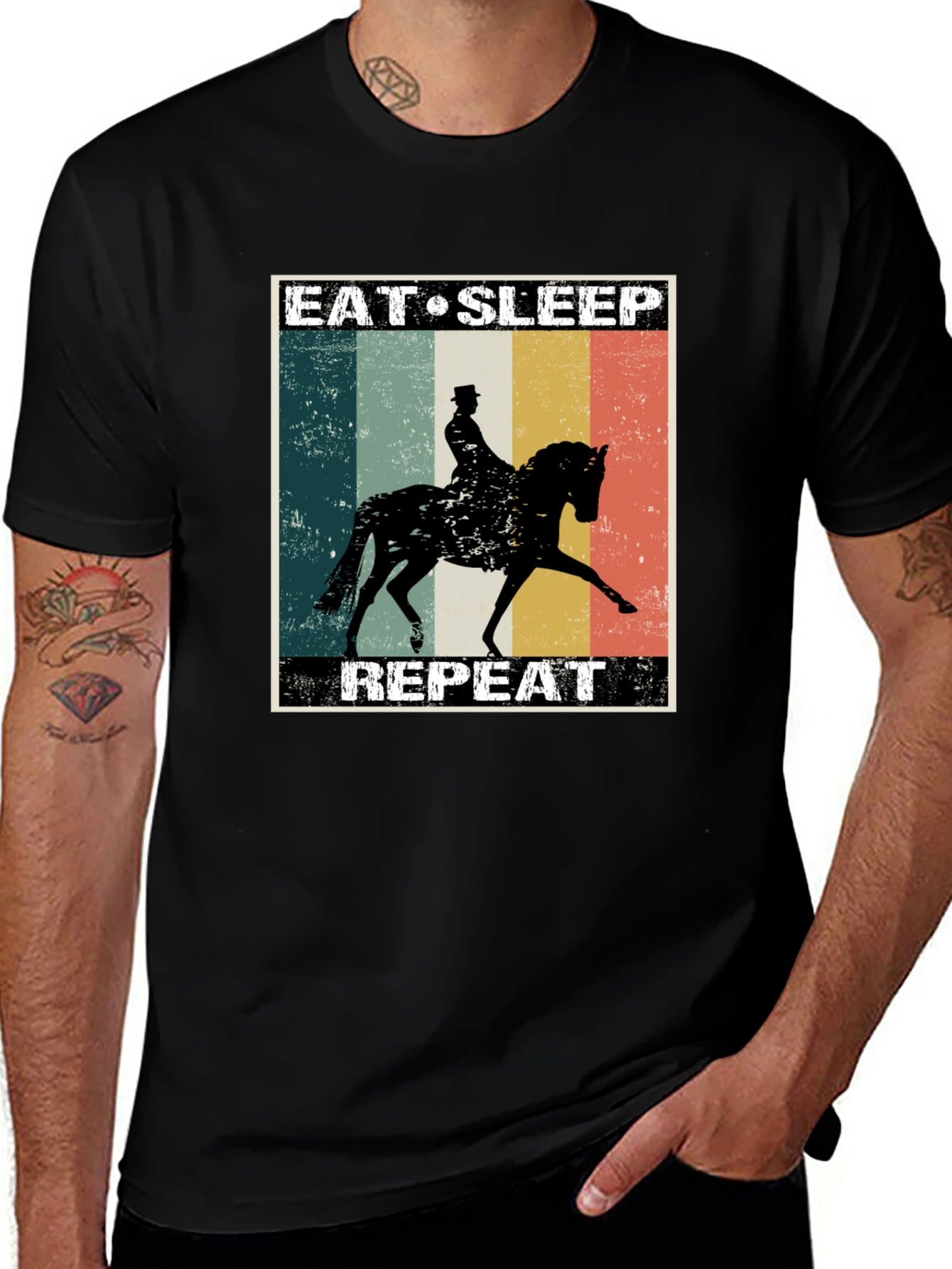 Variant 26 of Eat Sleep Horse Repeat T-Shirt - Equestrian Lifestyle Tee