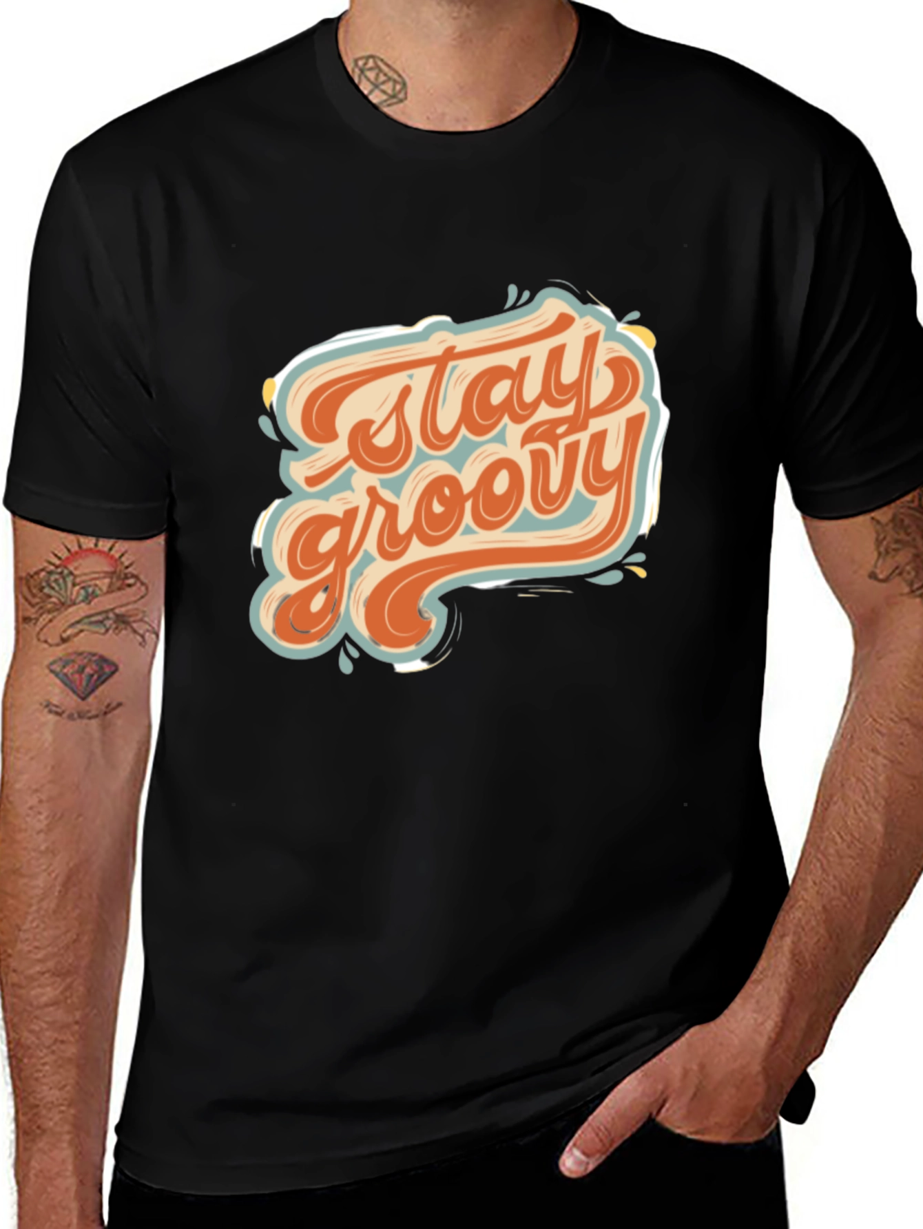 Variant 19 of Stay Groovy Graphic Tee - Retro Style
