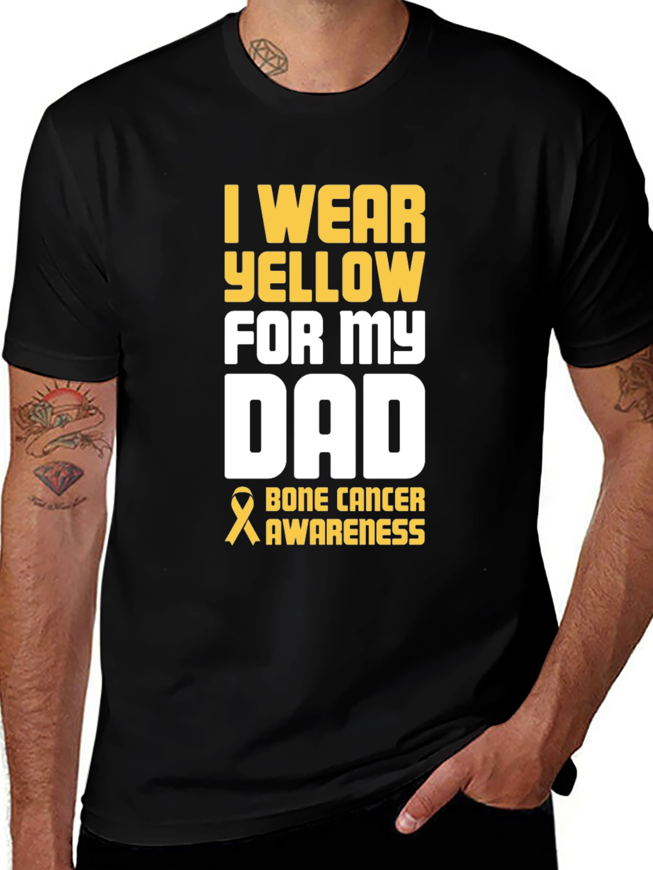 Variant 30 of I Wear Yellow For My Dad Bone Cancer Awareness T-Shirt