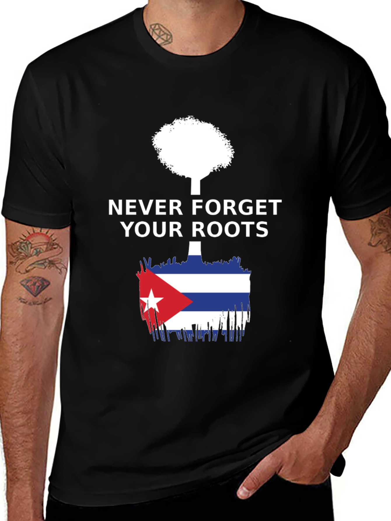 Variant 3 of Never Forget Roots Cuba Flag Tree T-Shirt
