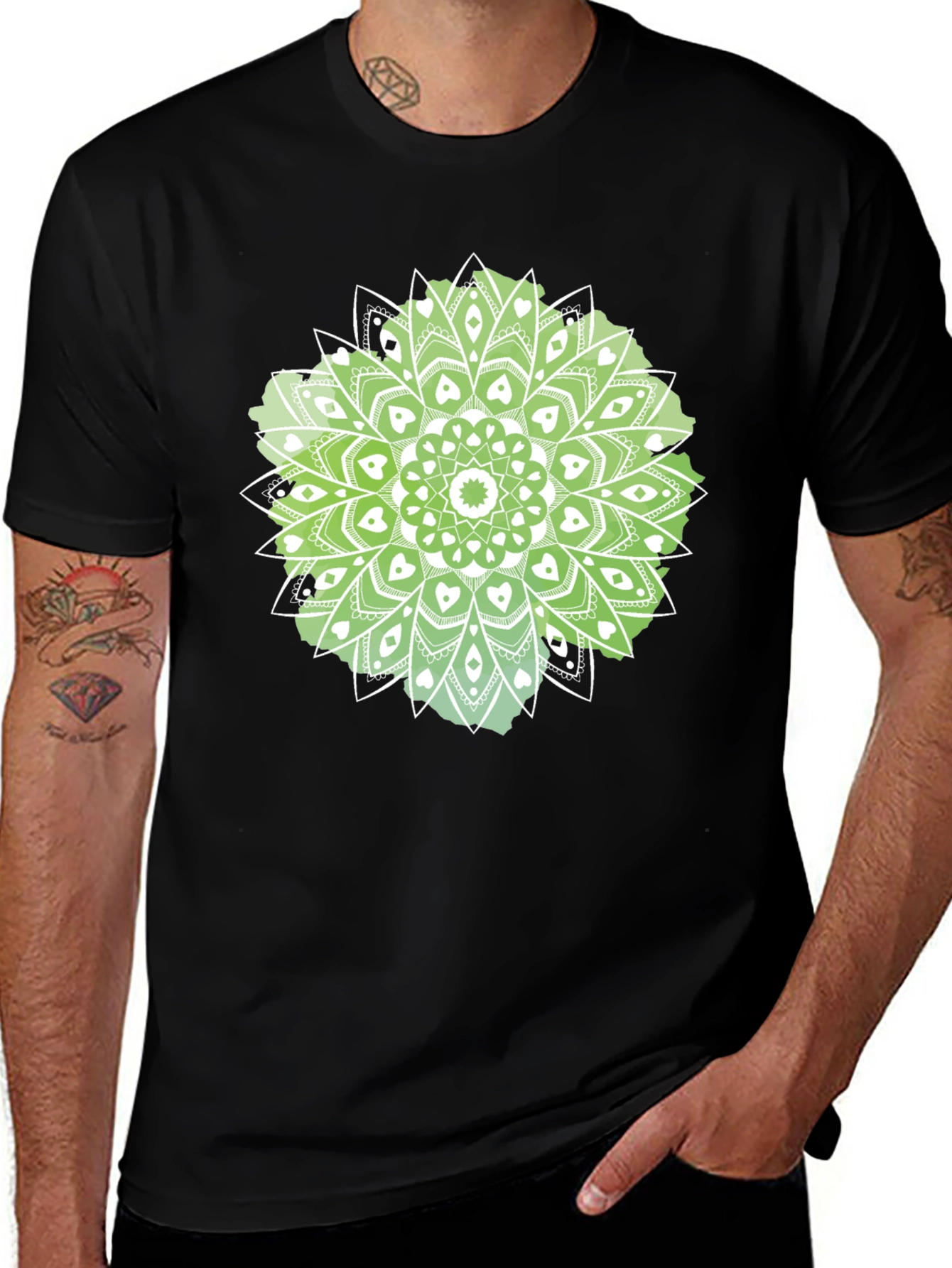 Variant 15 of Mandala T-Shirt - Black Cotton Tee