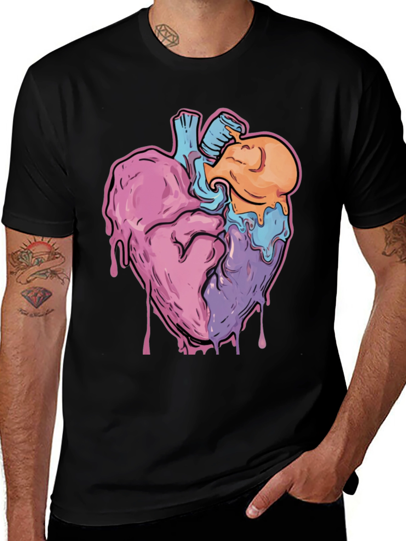 Variant 20 of Melting Heart Graphic Tee - Unique Art Design