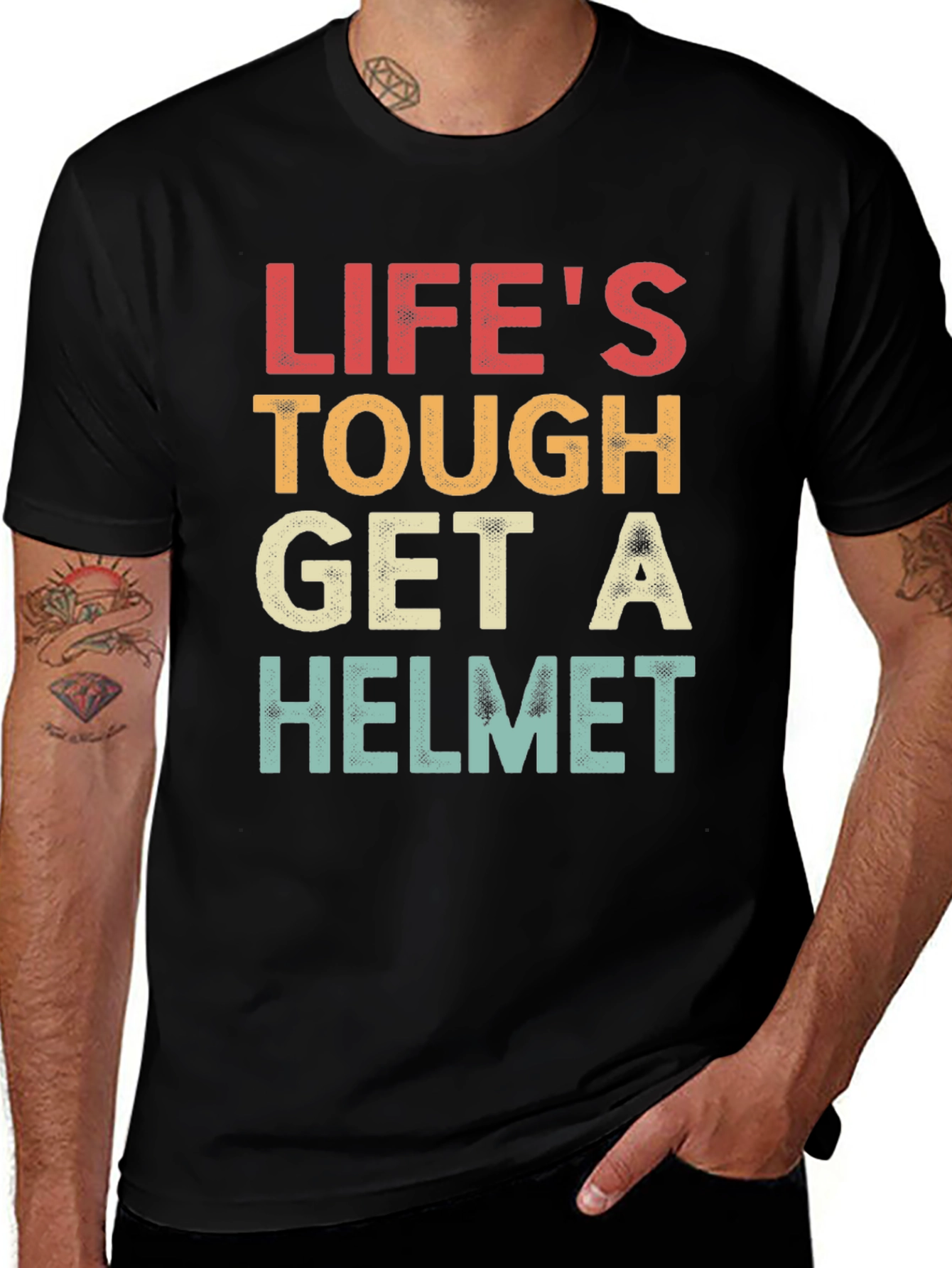 Variant 22 of Life's Tough Get A Helmet Graphic Tee
