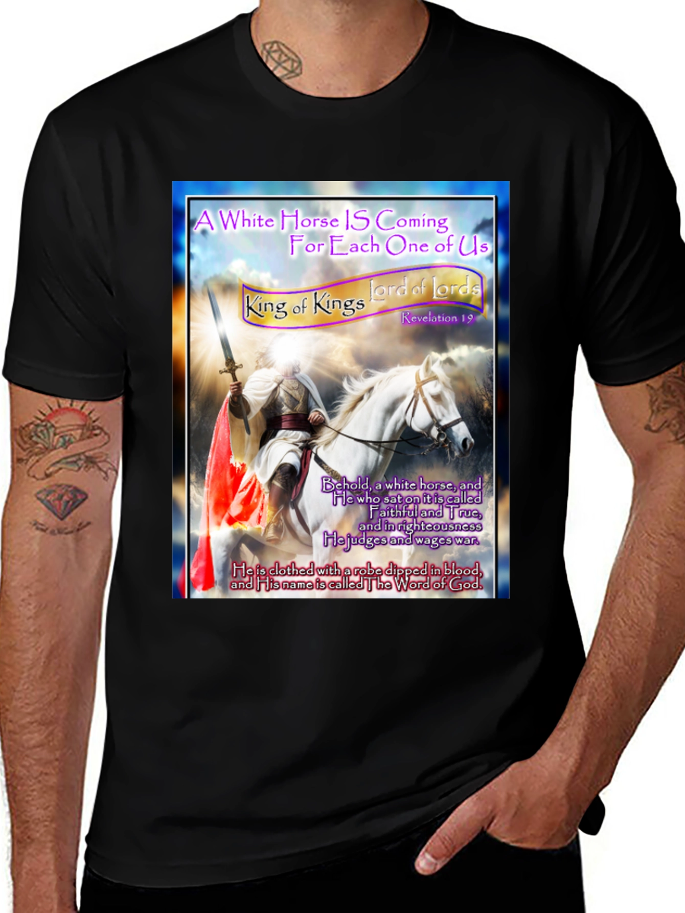 Variant 12 of White Horse Rider Graphic T-Shirt
