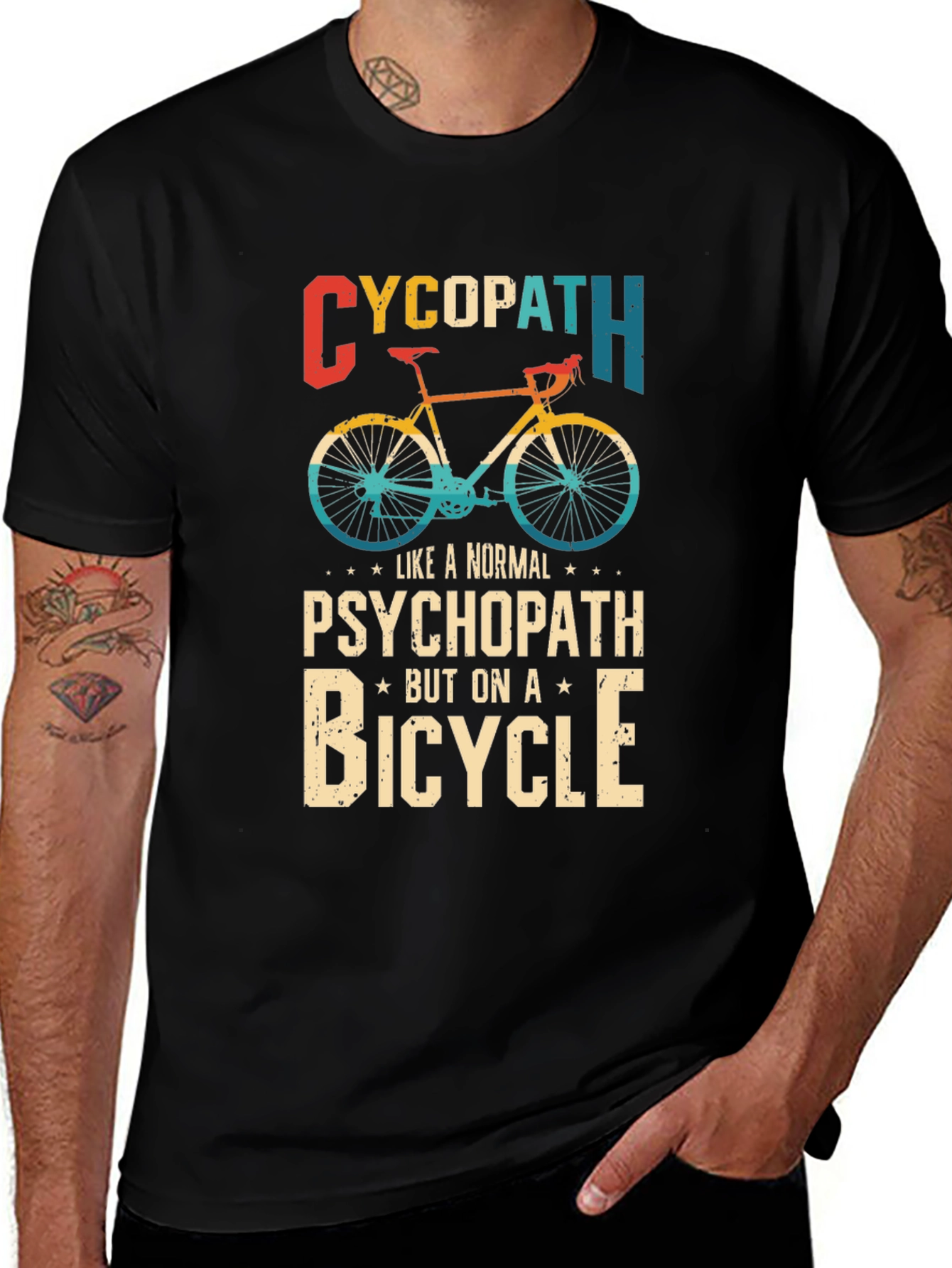 Variant 11 of Cycopath T-Shirt: Funny Bicycle Psychopath Tee