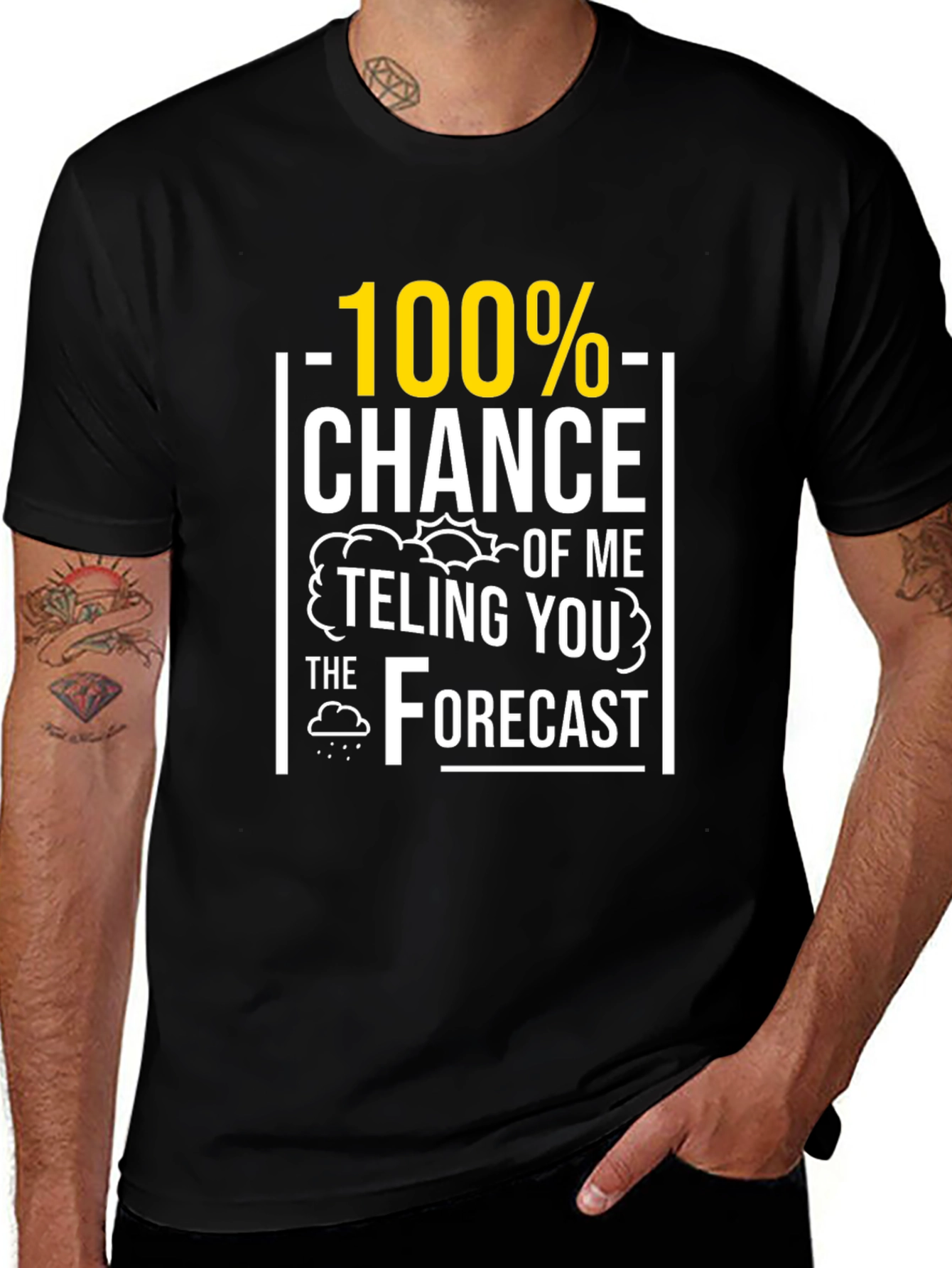 Variant 17 of Funny Weather Forecast T-Shirt - 100% Chance