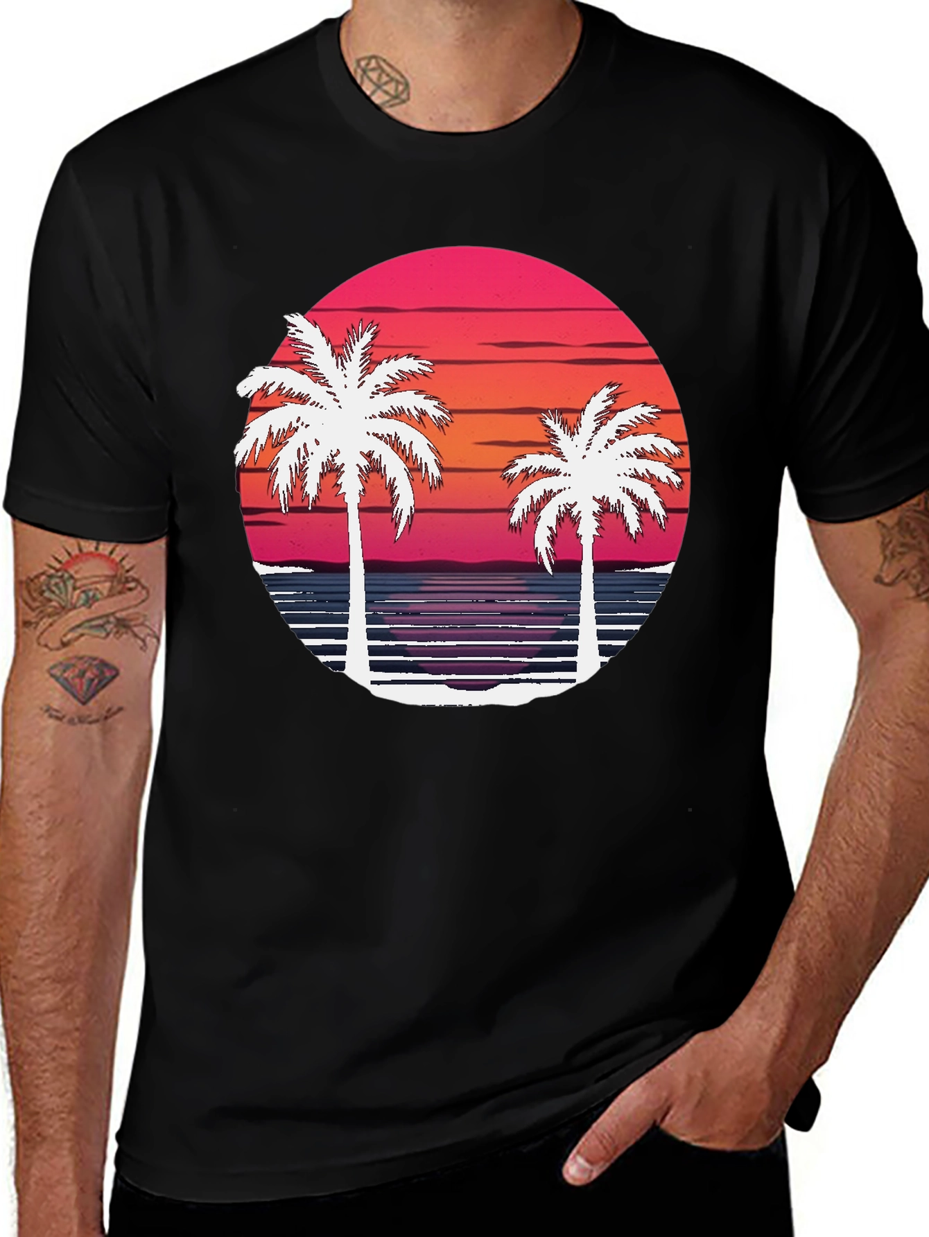 Variant 26 of Retro Sunset Palm Tree T-Shirt