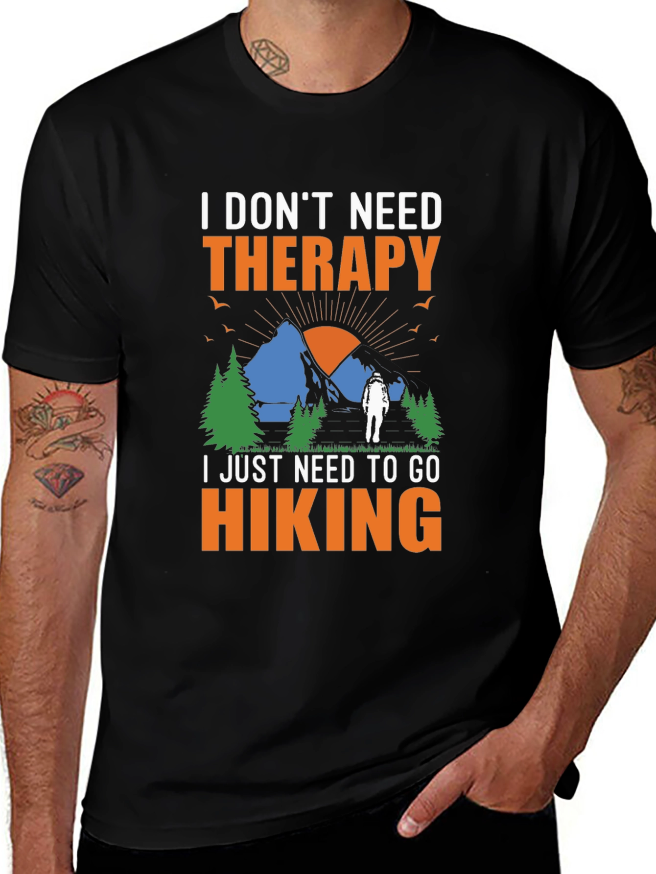 Variant 14 of Hiking Therapy Graphic Tee - Adventure Awaits!